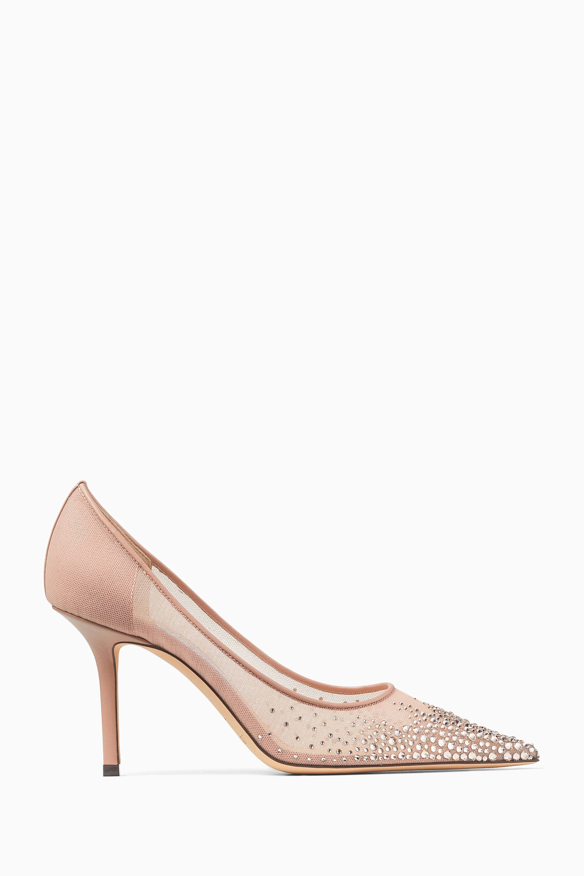 Buy Jimmy Choo Pink Love 85 Pumps in Degradé Crystal Mesh For