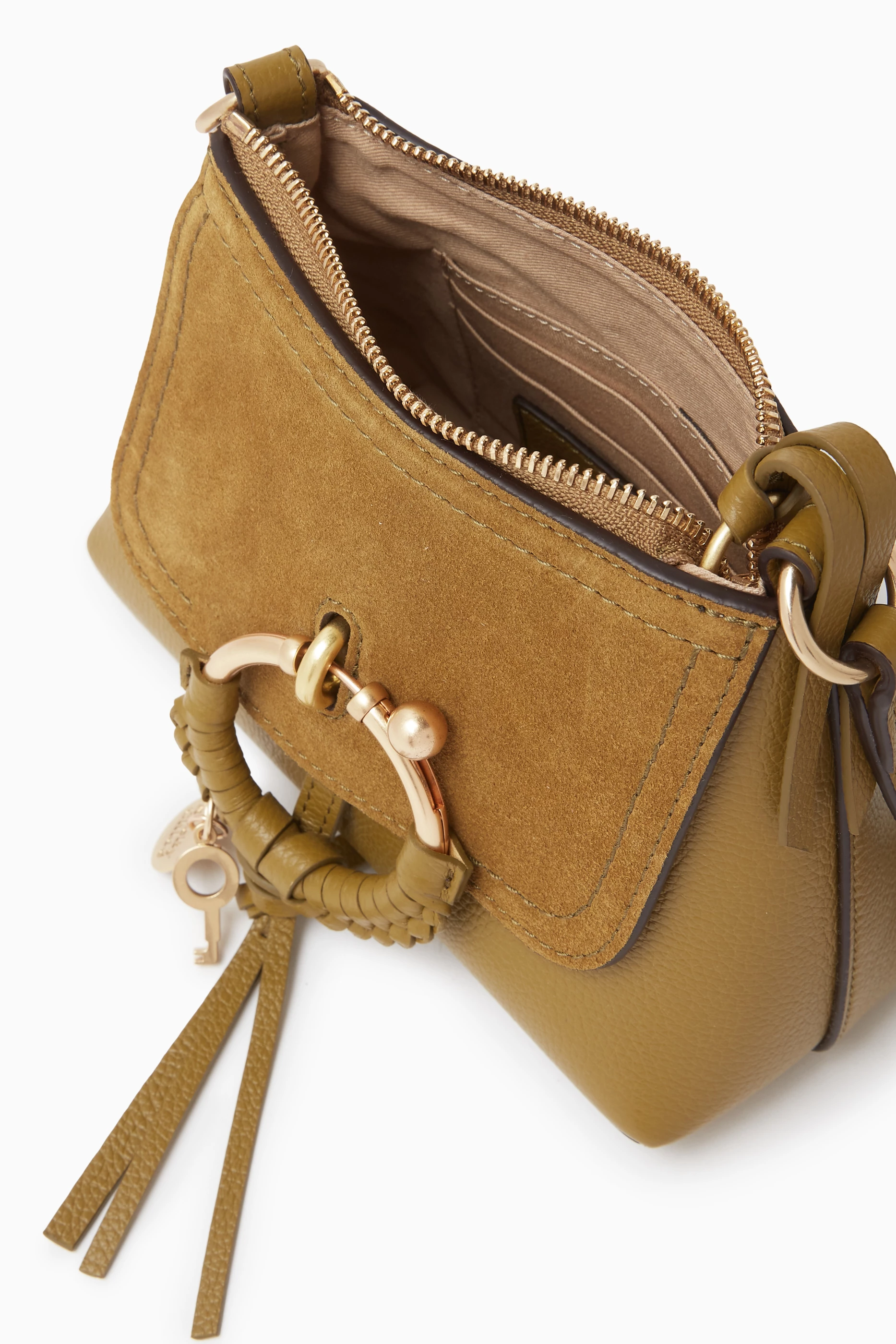 Buy See By Chloé Neutral Mini Joan Shoulder Bag in Grained