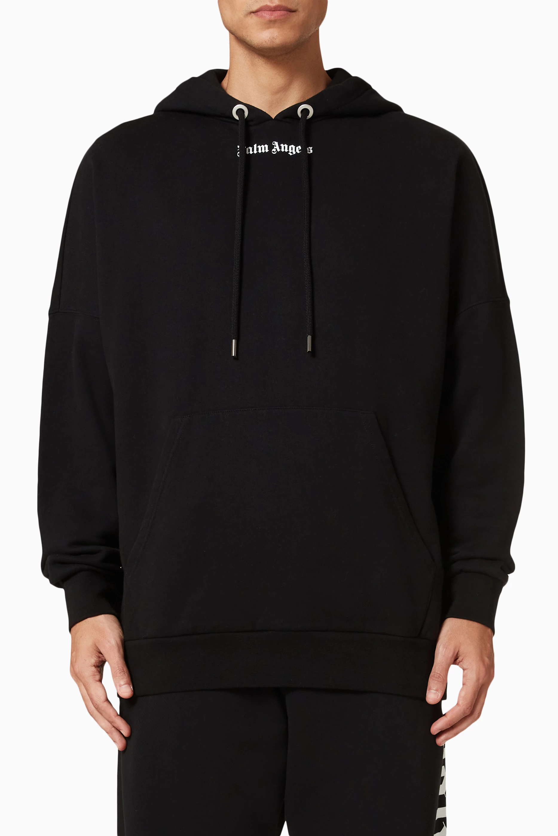Buy Palm Angels Black Classic Logo Hoodie in Cotton For Men Online Ounass Saudi