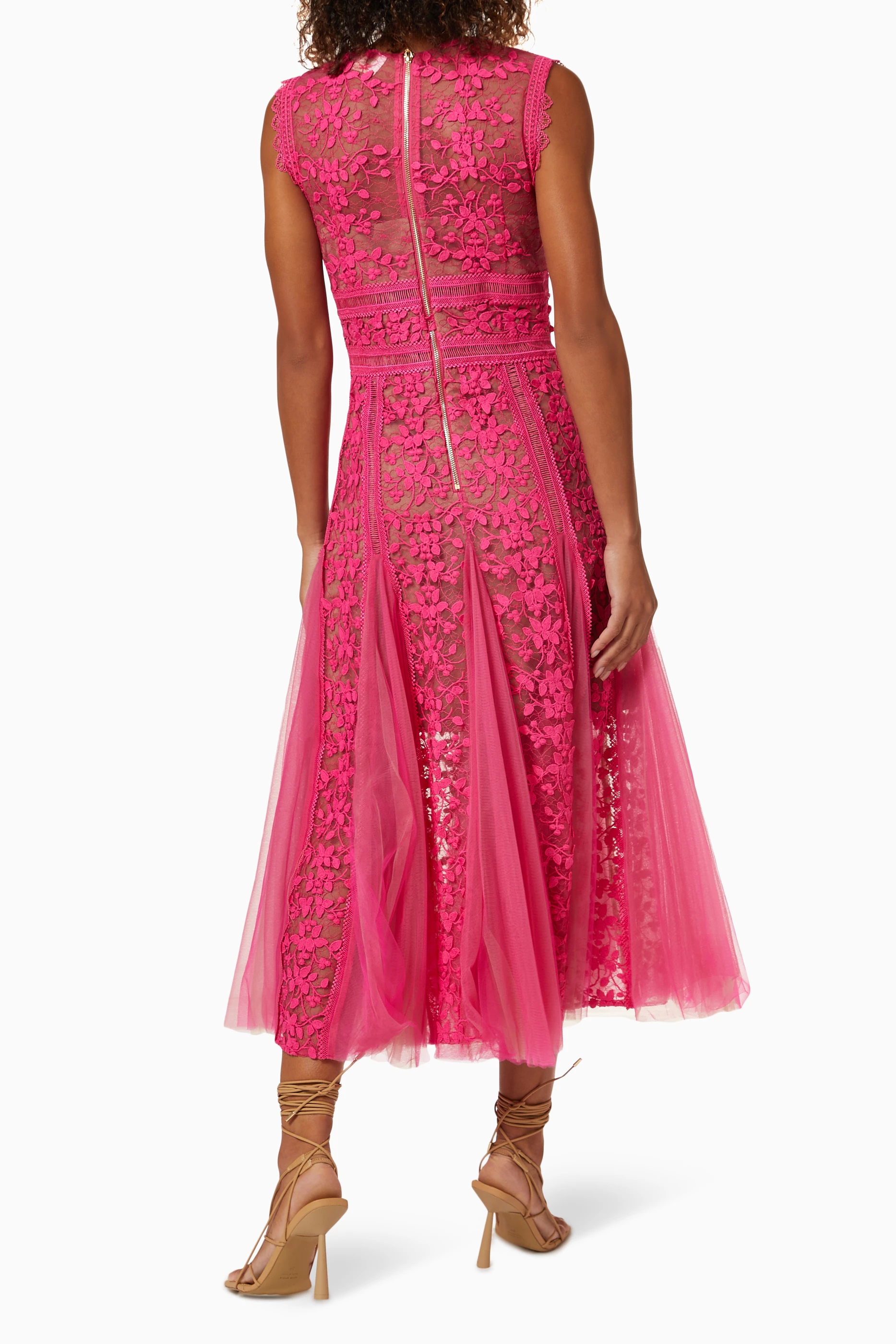 black lace cut out dress Simone Rocha Black Lace Trim Midi Dress main image 1