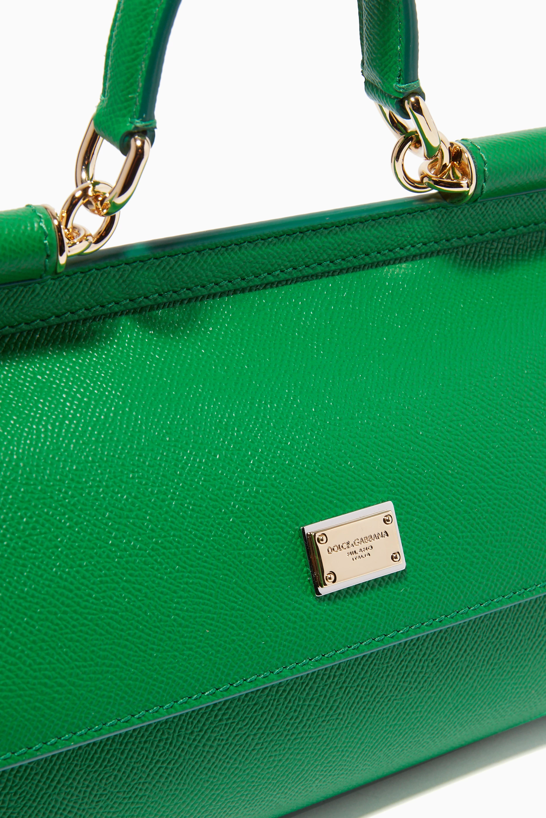 Buy Dolce Gabbana Green Sicily Long Medium Top Handle Bag in Leather For Women Online Ounass Saudi