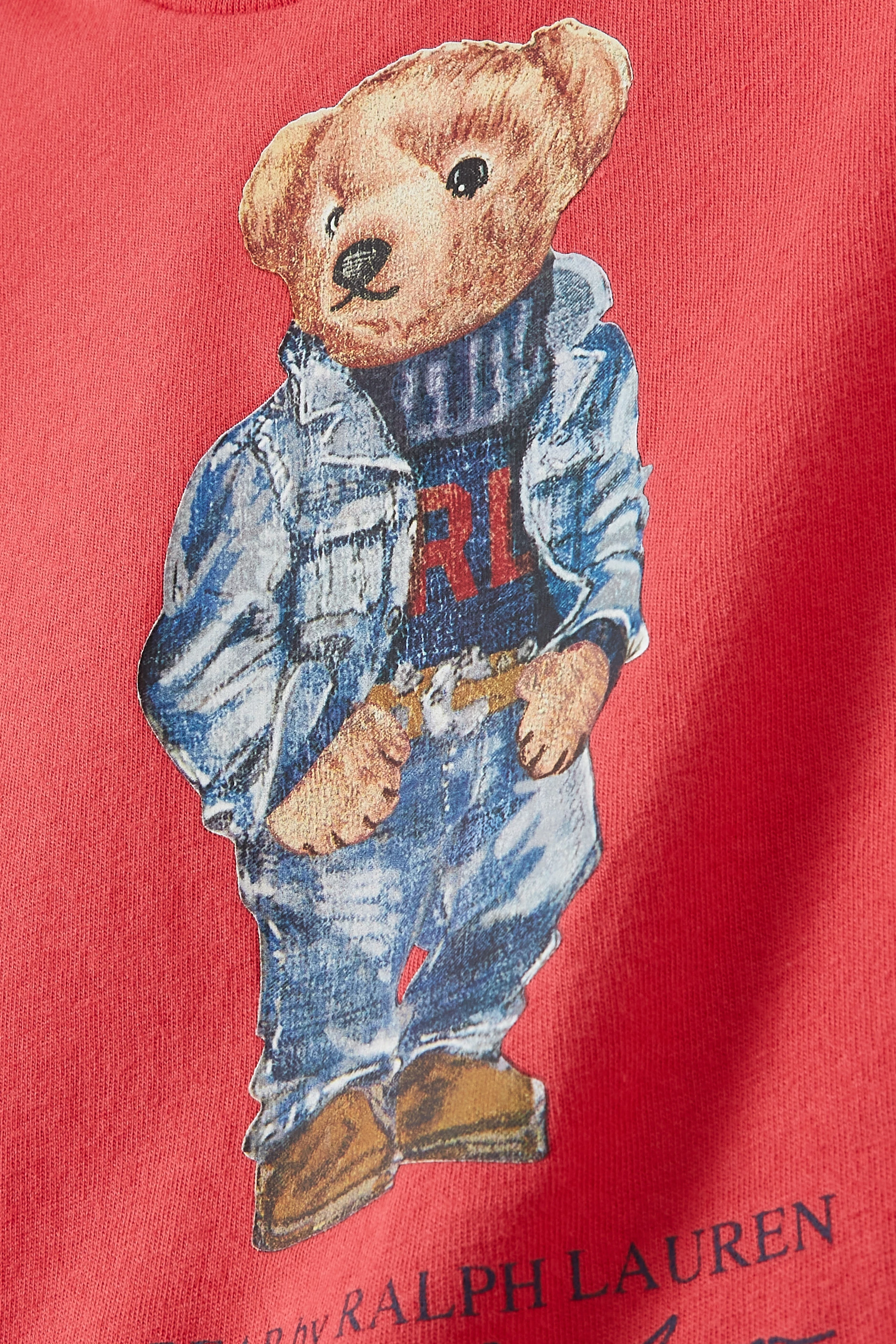 Buy Polo Ralph Lauren Red Polo Bear T Shirt in Cotton For Baby Girls Online Ounass Saudi