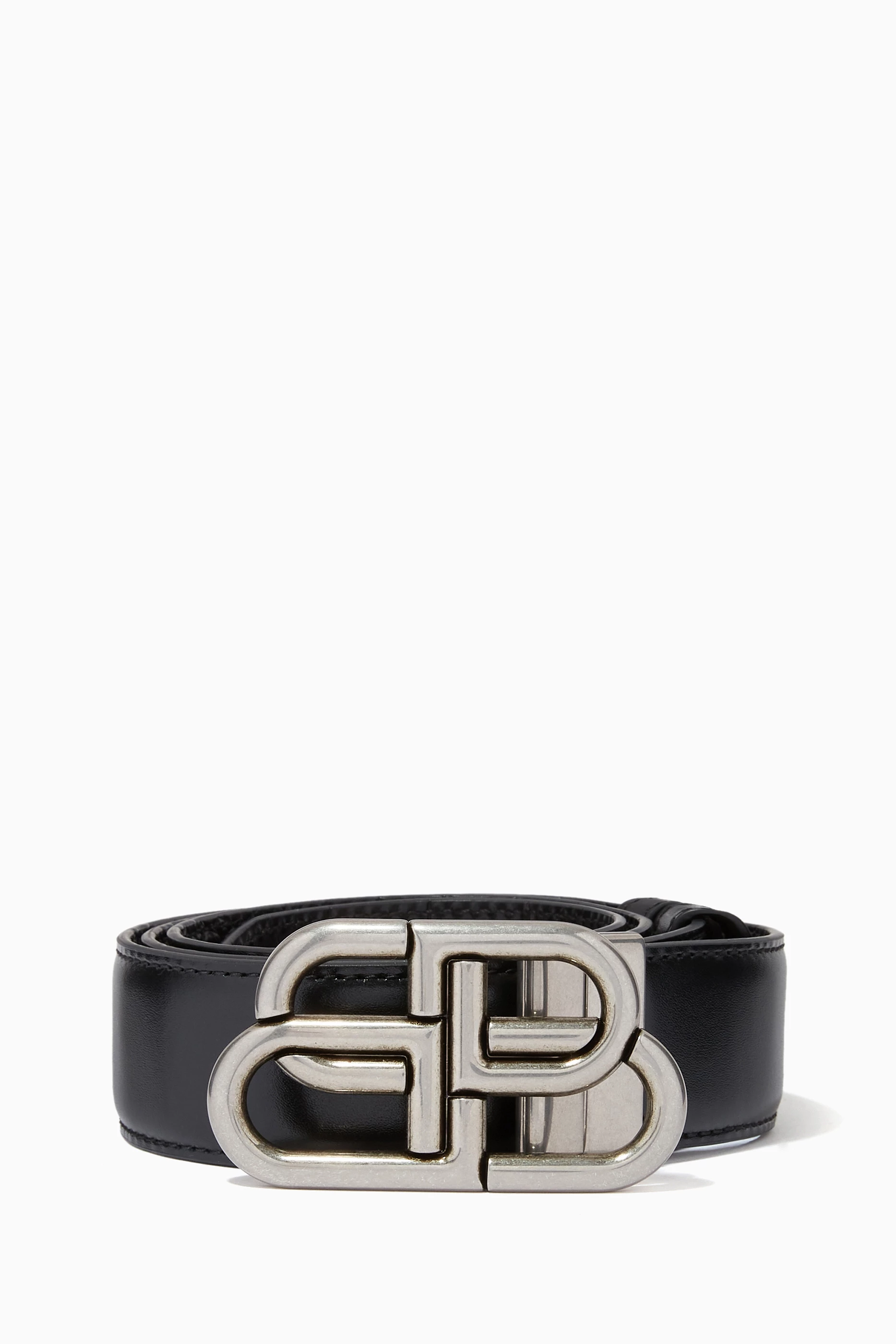 希少　BALENCIAGA PARIS BB Belt 値下げ交渉大歓迎‼️ Leather Belt Balenciaga Bb Belt Silver BALENCIAGA BB