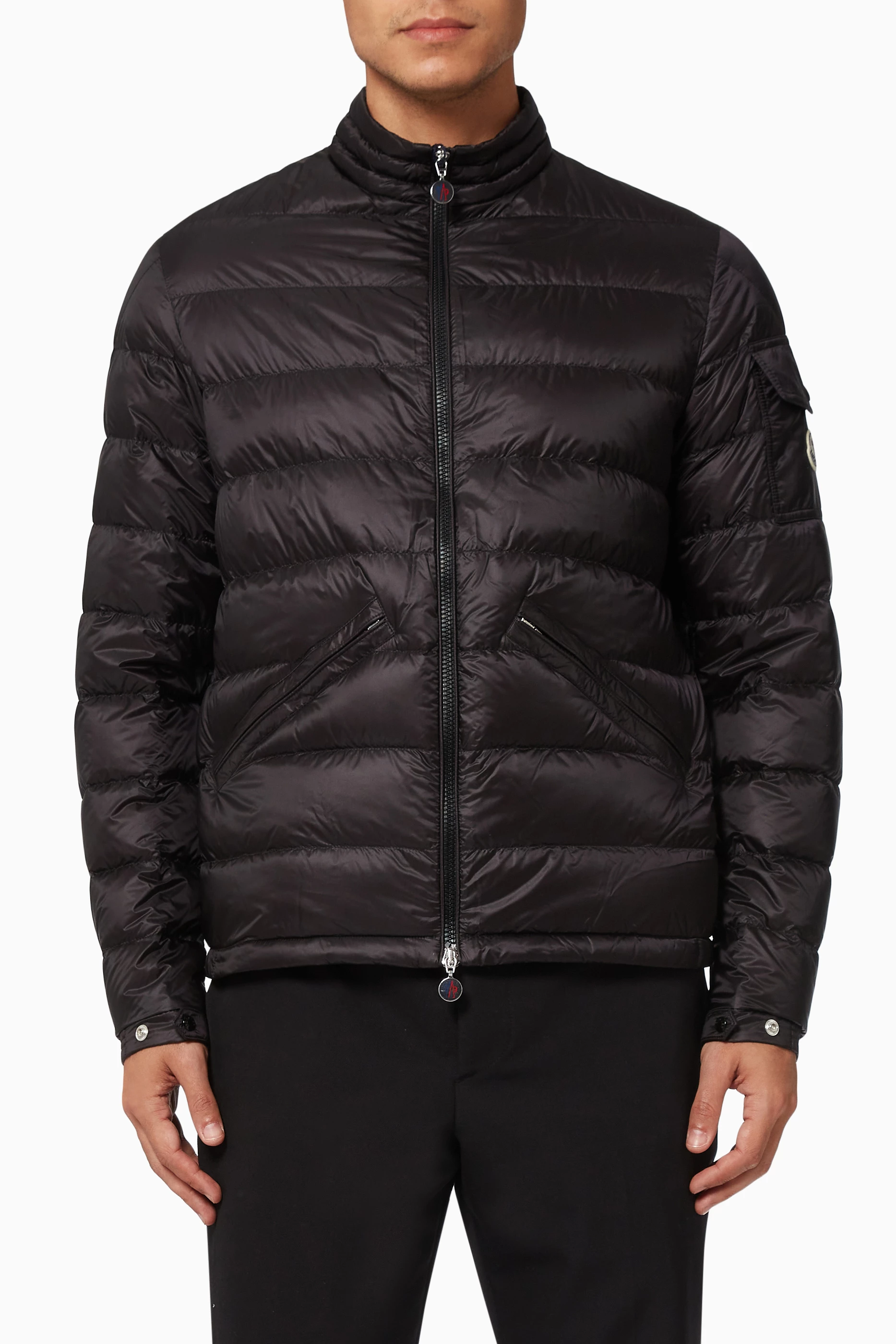 Quilted Nylon Moncler Agay Padded Jacket Buy Moncler Black Agay
