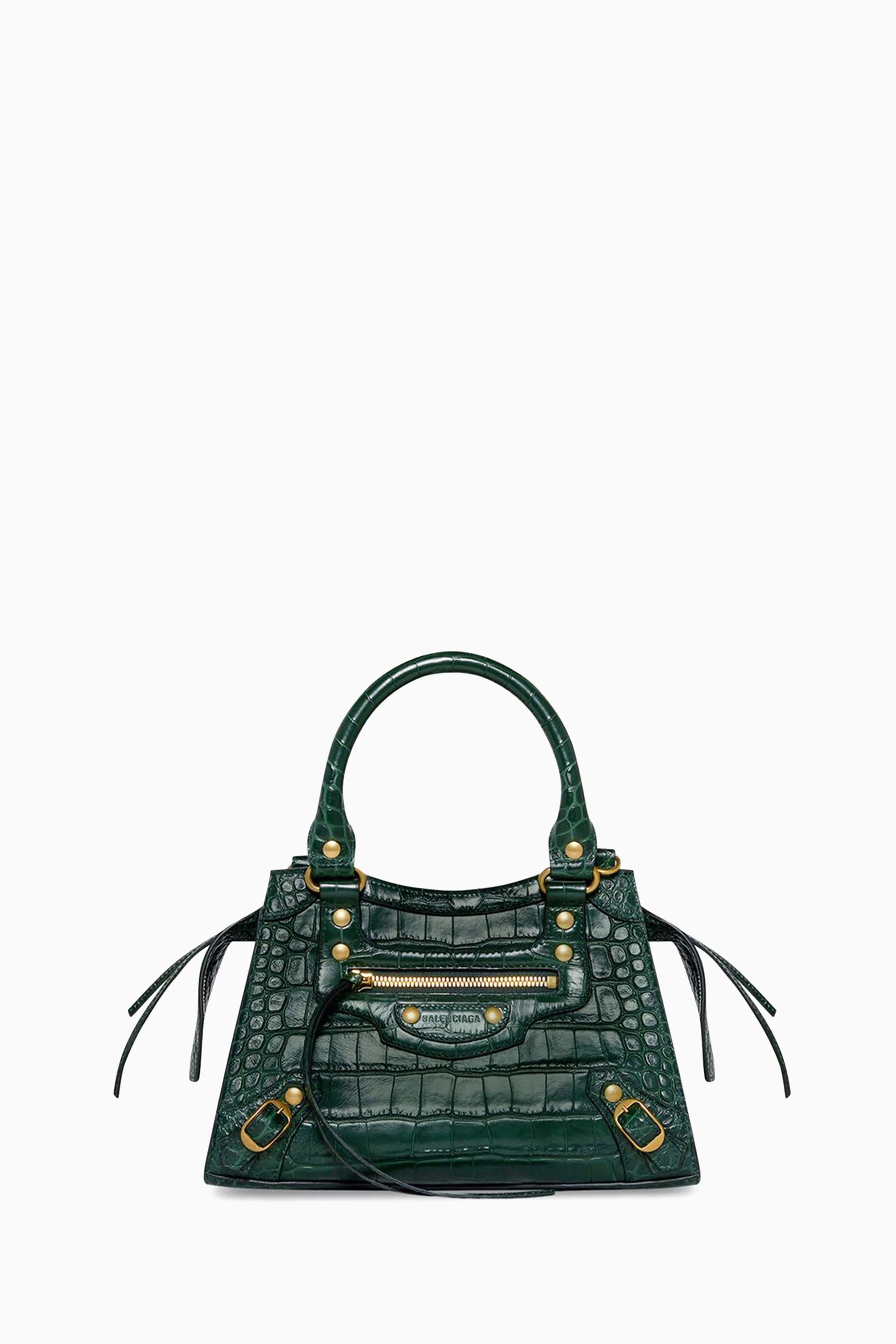 Buy Balenciaga Green Neo Classic Small Top Handle Bag in Croc embossed Calfskin For Women Online Ounass Saudi
