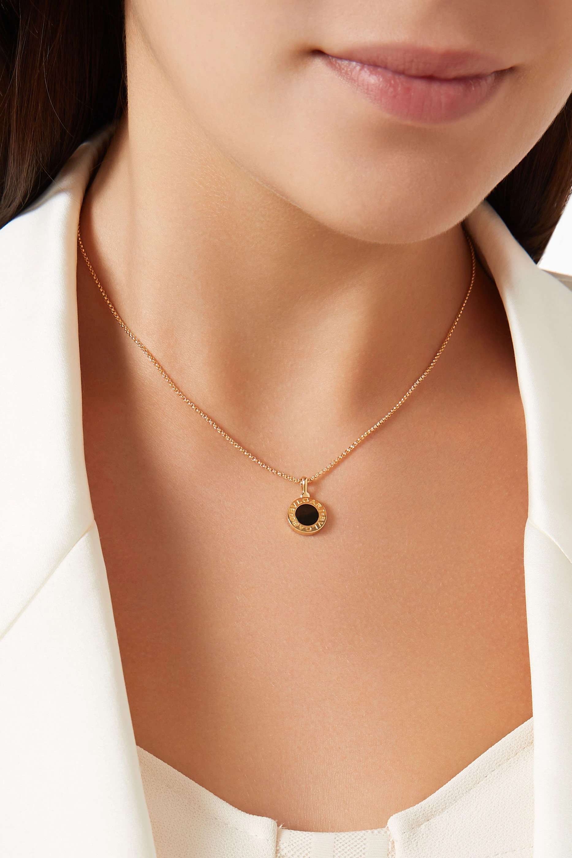 Chain Bvlgari Onyx Necklace Bulgari Black Onyx Link Yellow Gold - Main Image