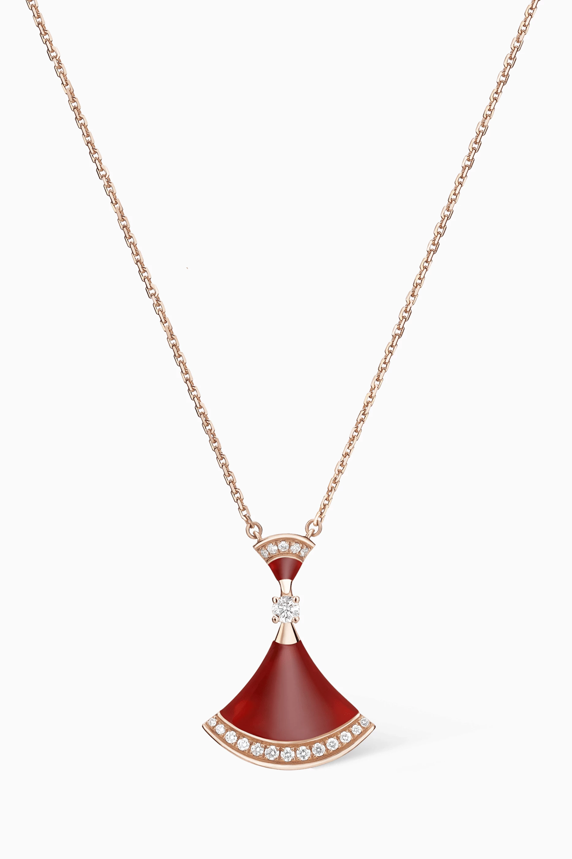 Buy BVLGARI Rose Gold Divas Dream Diamond Necklace in 18kt Rose Gold Carnelian For Women Online Ounass Saudi