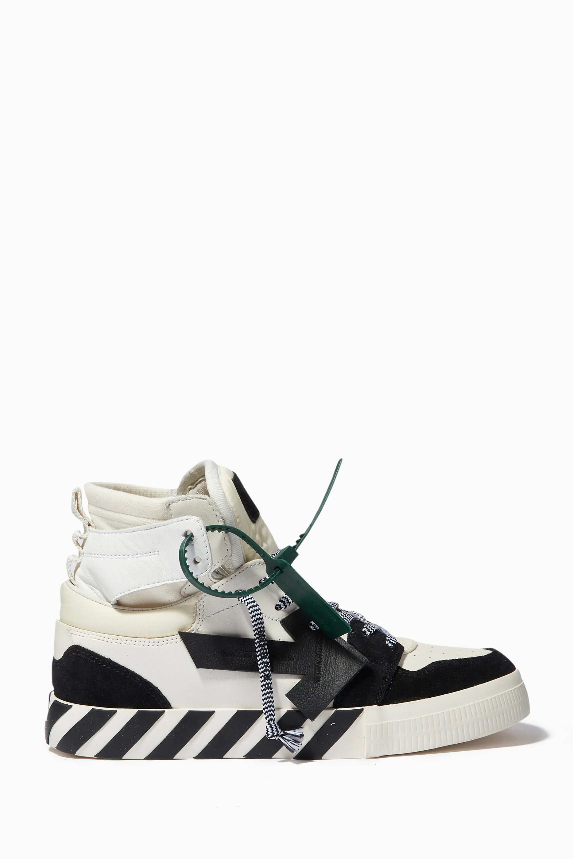 Buy Off White White High Vulcanized Floating Arrow Sneakers in Mixed Leather For Men Online Ounass Saudi