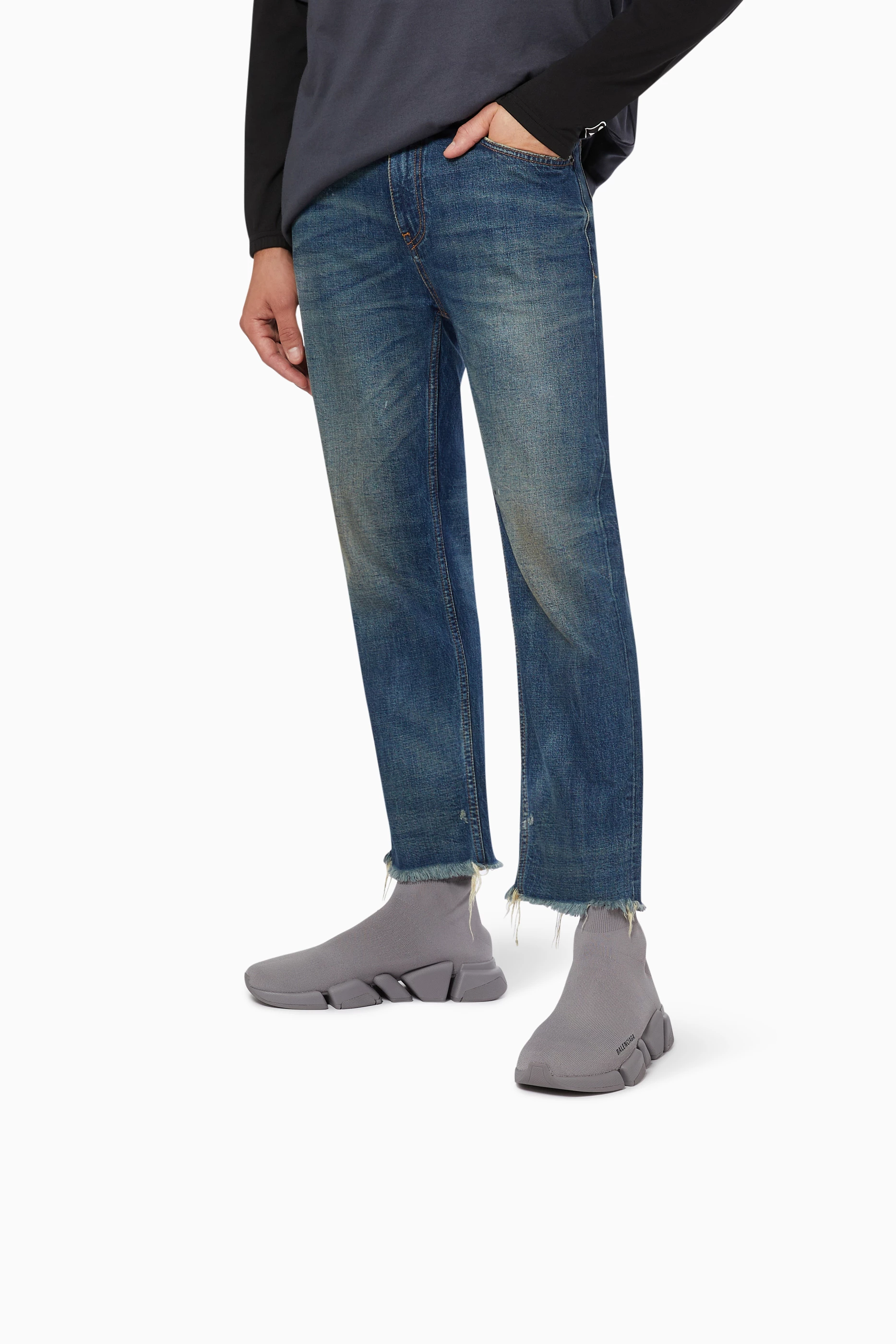 Buy Balenciaga Grey Speed 2.0 Sneakers in Technical Knit For Men Online Ounass Saudi