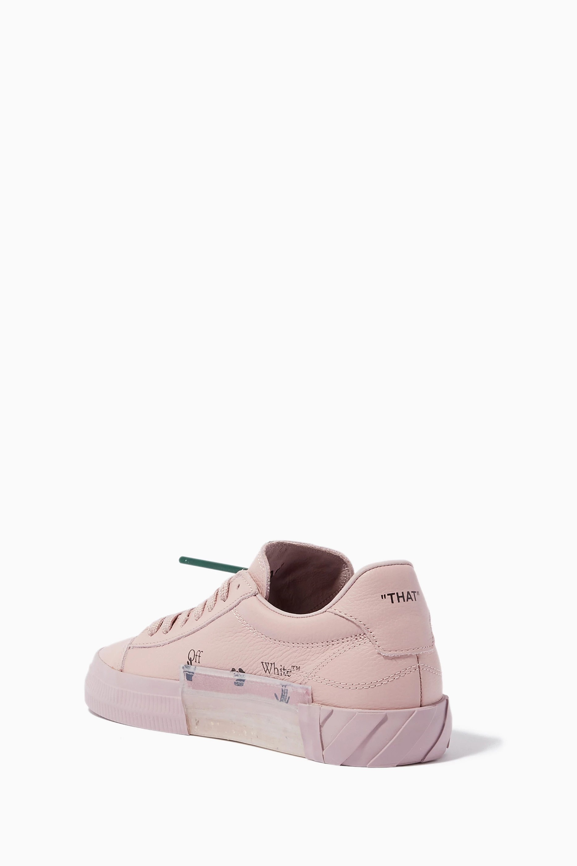 Buy Off-White Pink Low Vulcanized Sneakers in Calf Leather For