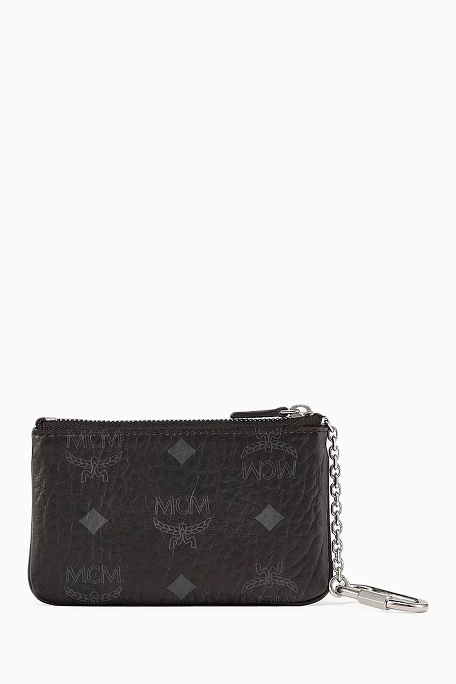 Buy MCM Black Key Pouch in Visetos Original For UNISEX Online