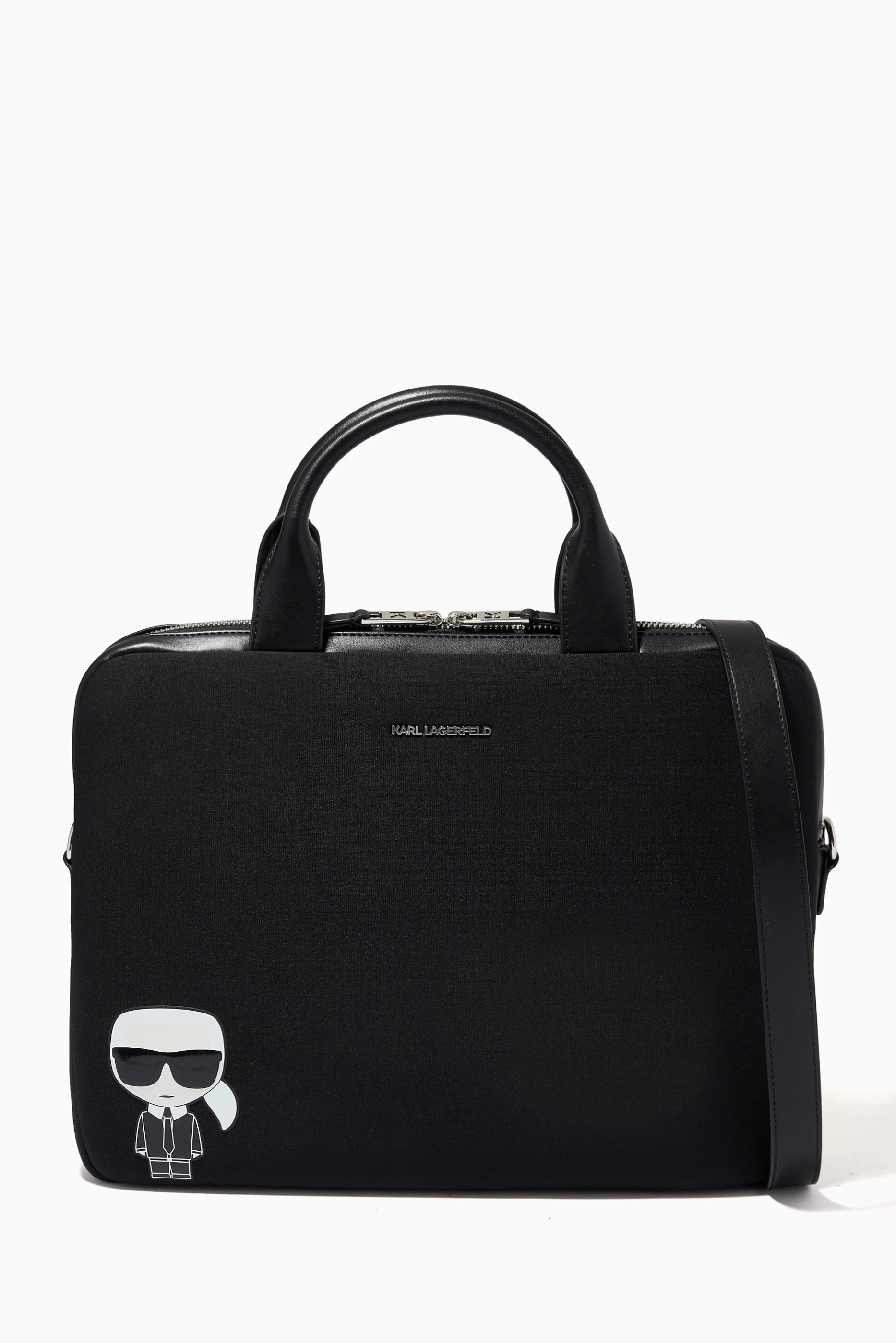 Buy KARL LAGERFELD Black K Ikonik Laptop Bag in Leather For Women Online Ounass Saudi