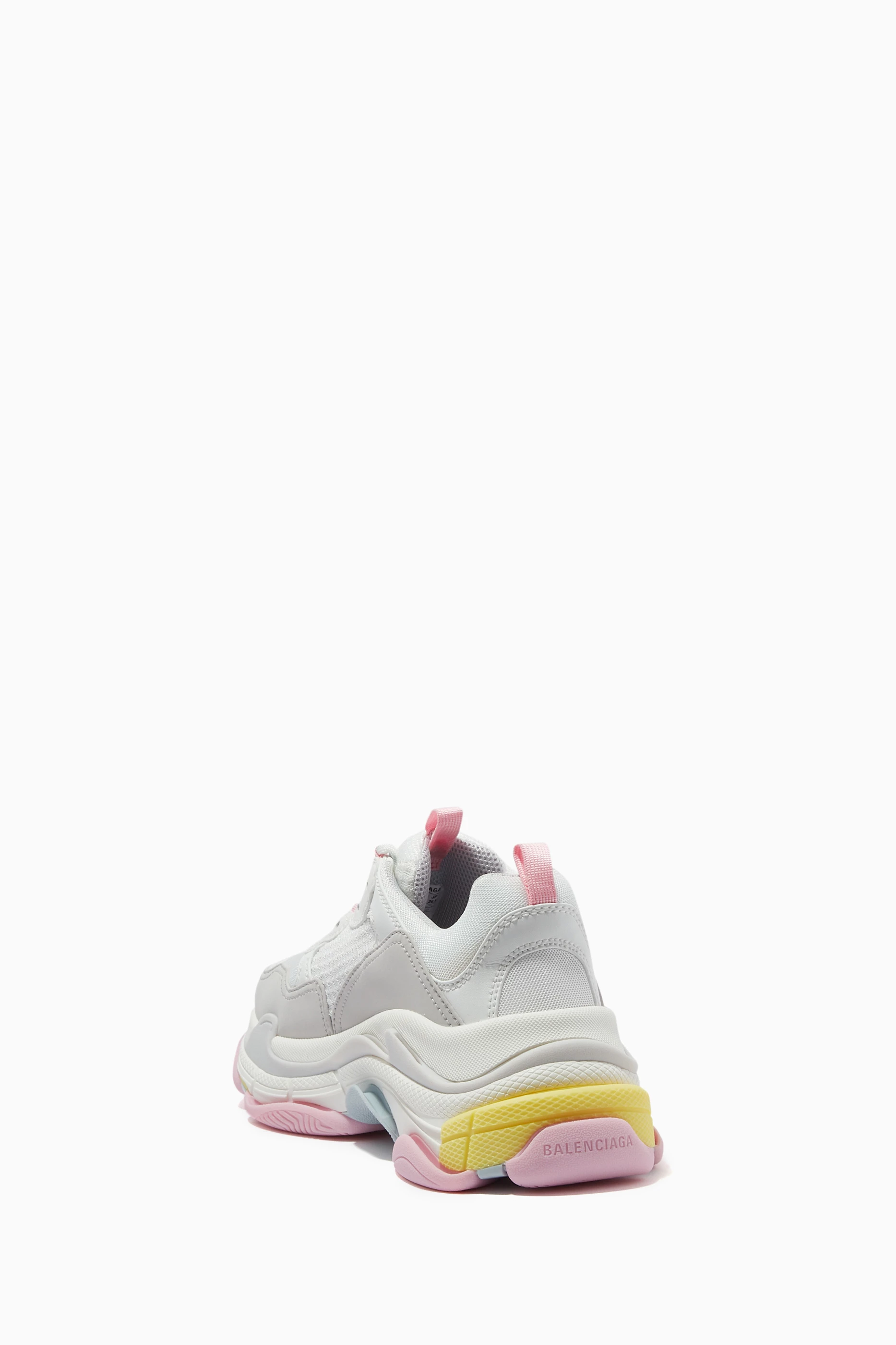 Buy Balenciaga Grey Triple S Rainbow Sole Sneakers in Leather Mesh For Women Online Ounass Saudi