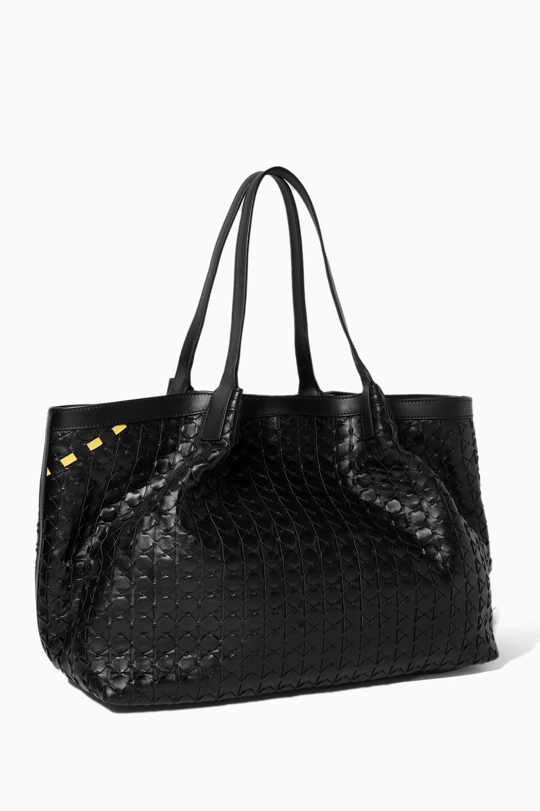 Buy Serapian Black Secret Tote Bag in Mosaico Leather For Women