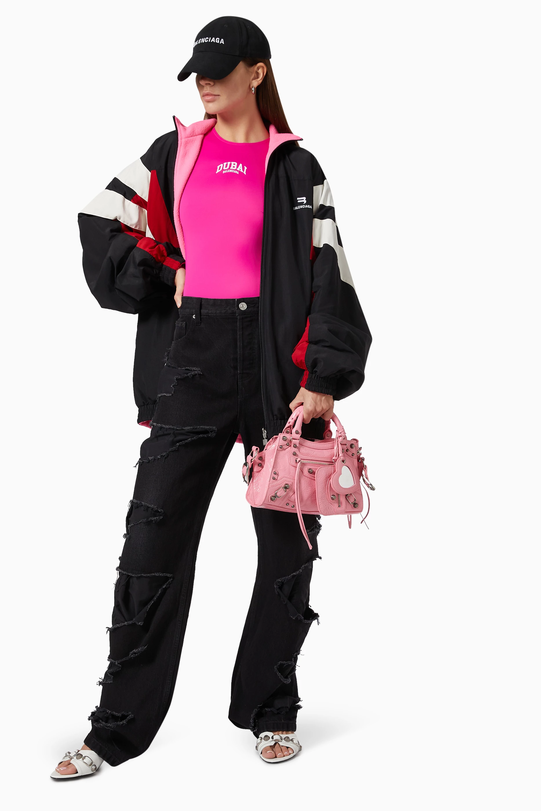 Buy Balenciaga Pink Neo Cagole XS Shoulder Bag in Arena
