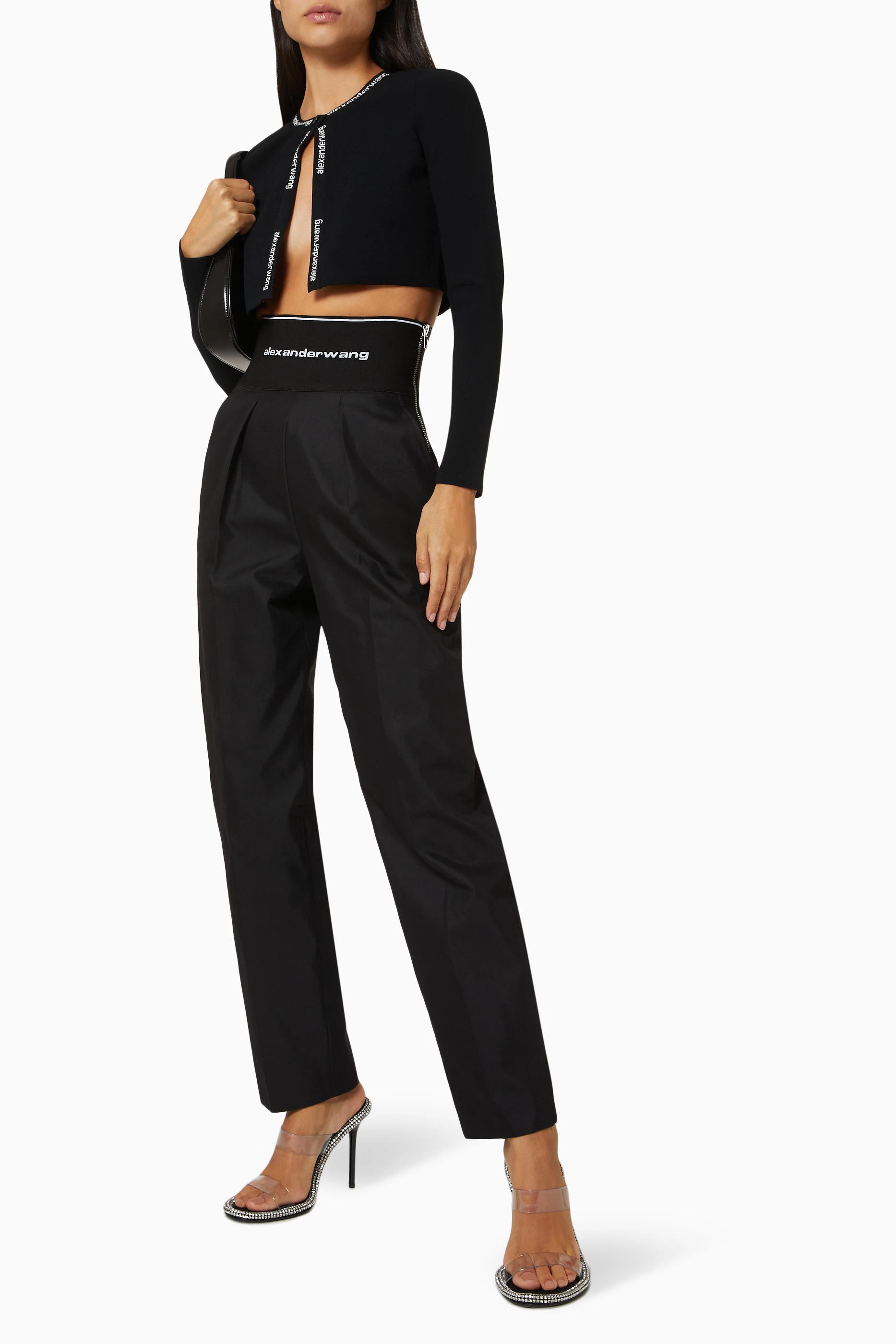 パンツ UMA WANG Women Straight Pants UW3022 UW900BLACK Black UMA WANG Tapered Jacquard Psyche Pants | Elixirgallery