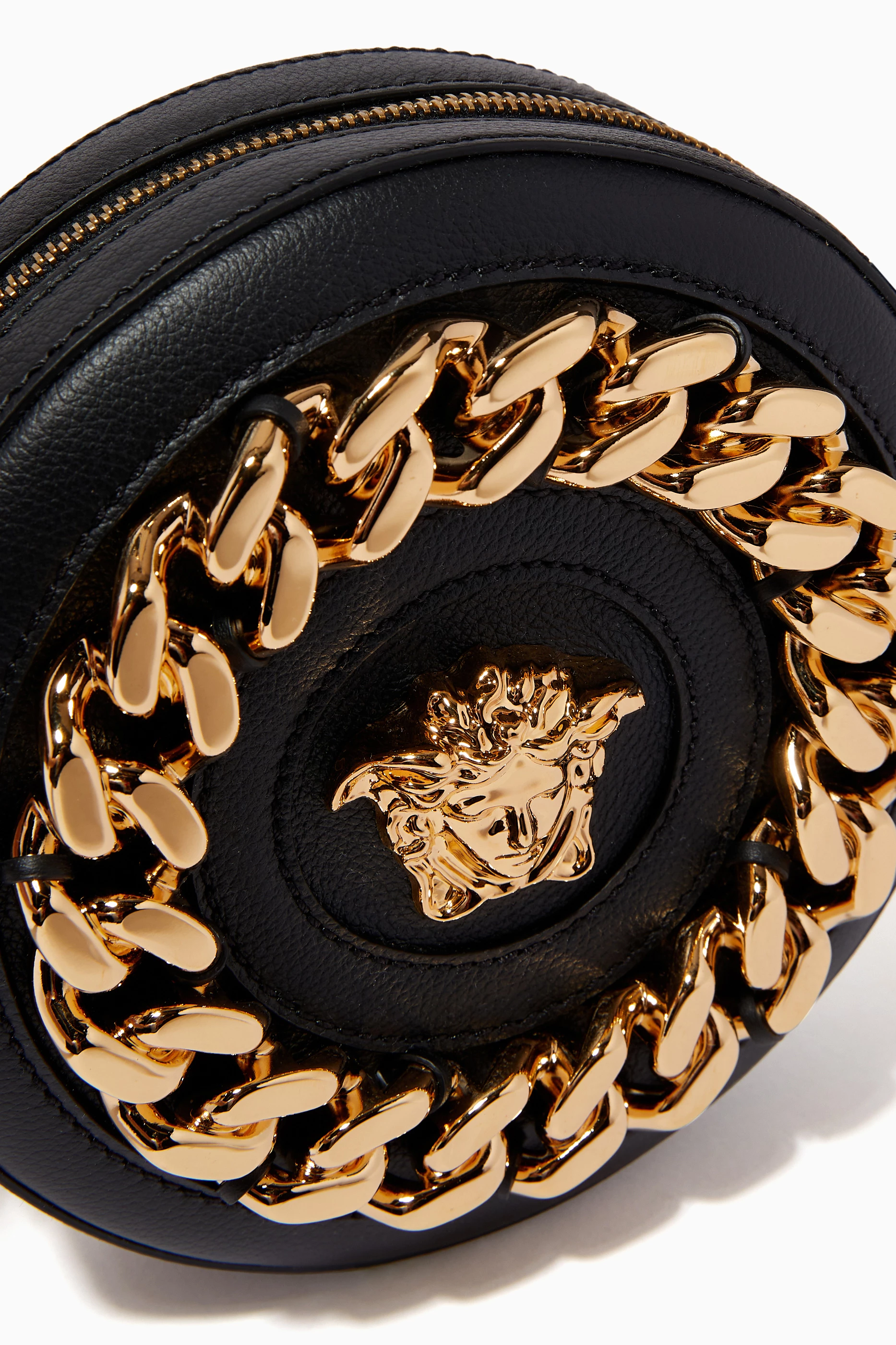 Buy Versace Black La Medusa Disco Round Bag in Calf Leather For Women Online Ounass Saudi