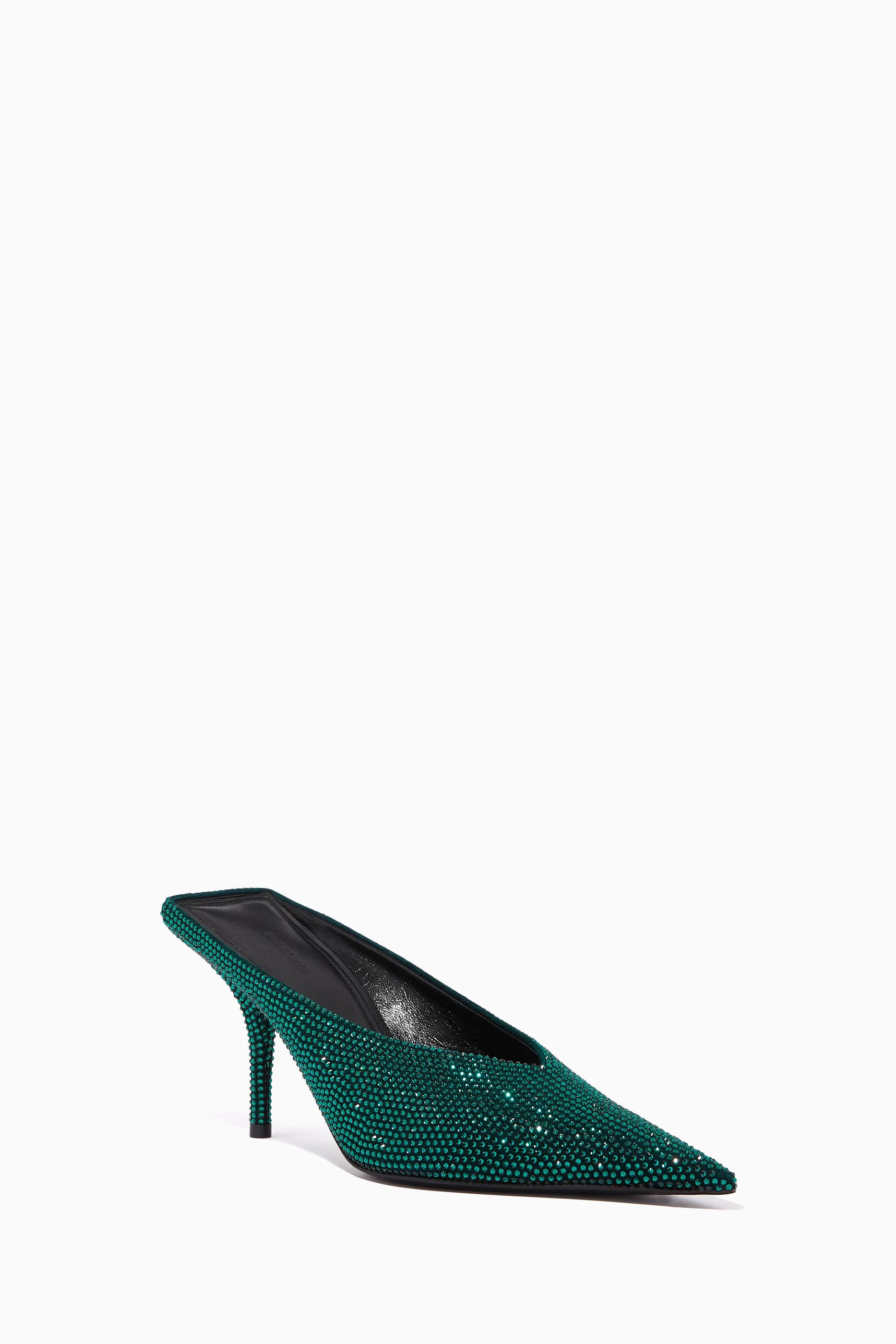 Balenciaga knife mules green sale