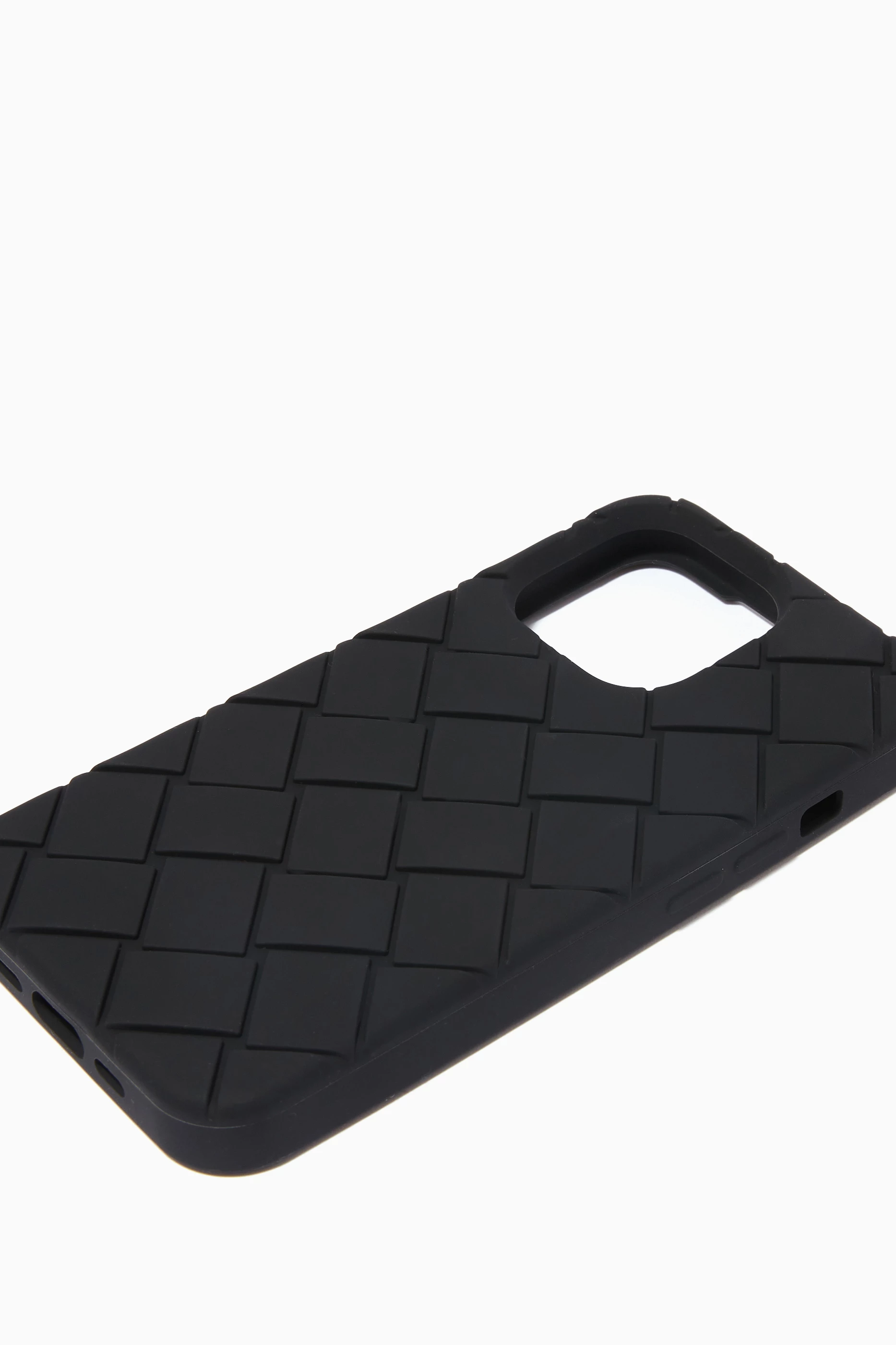 Buy Bottega Veneta Black iPhone 13 Pro Case in Intrecciato Rubber