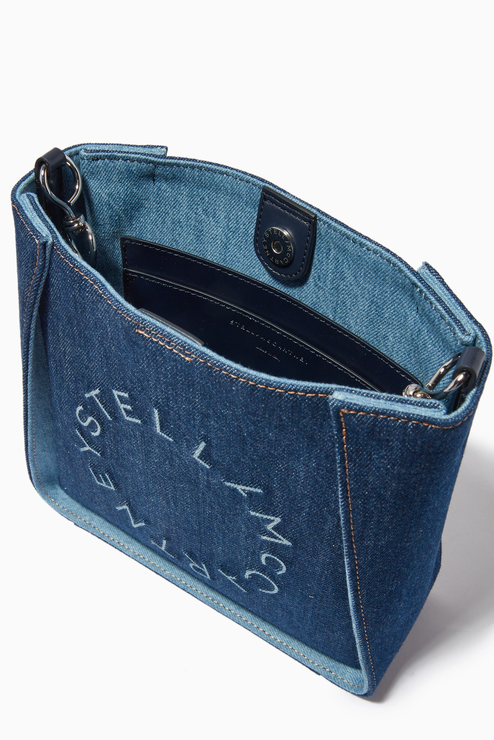 Buy Stella McCartney Blue Stella Logo Shoulder Bag in Eco Denim For Women Online Ounass Saudi
