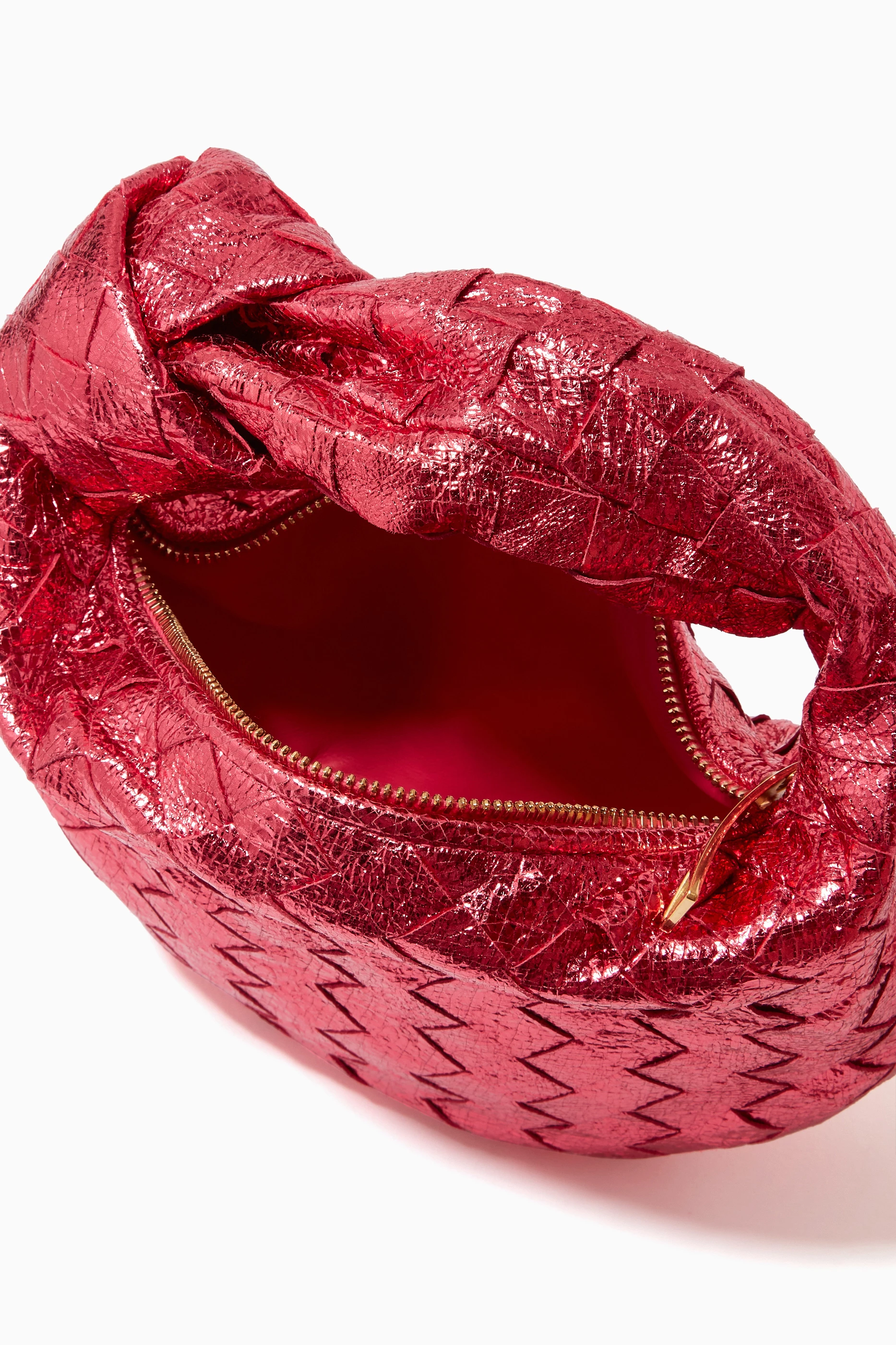 Buy Bottega Veneta Pink Jodie Mini Bag in Craque Metallic