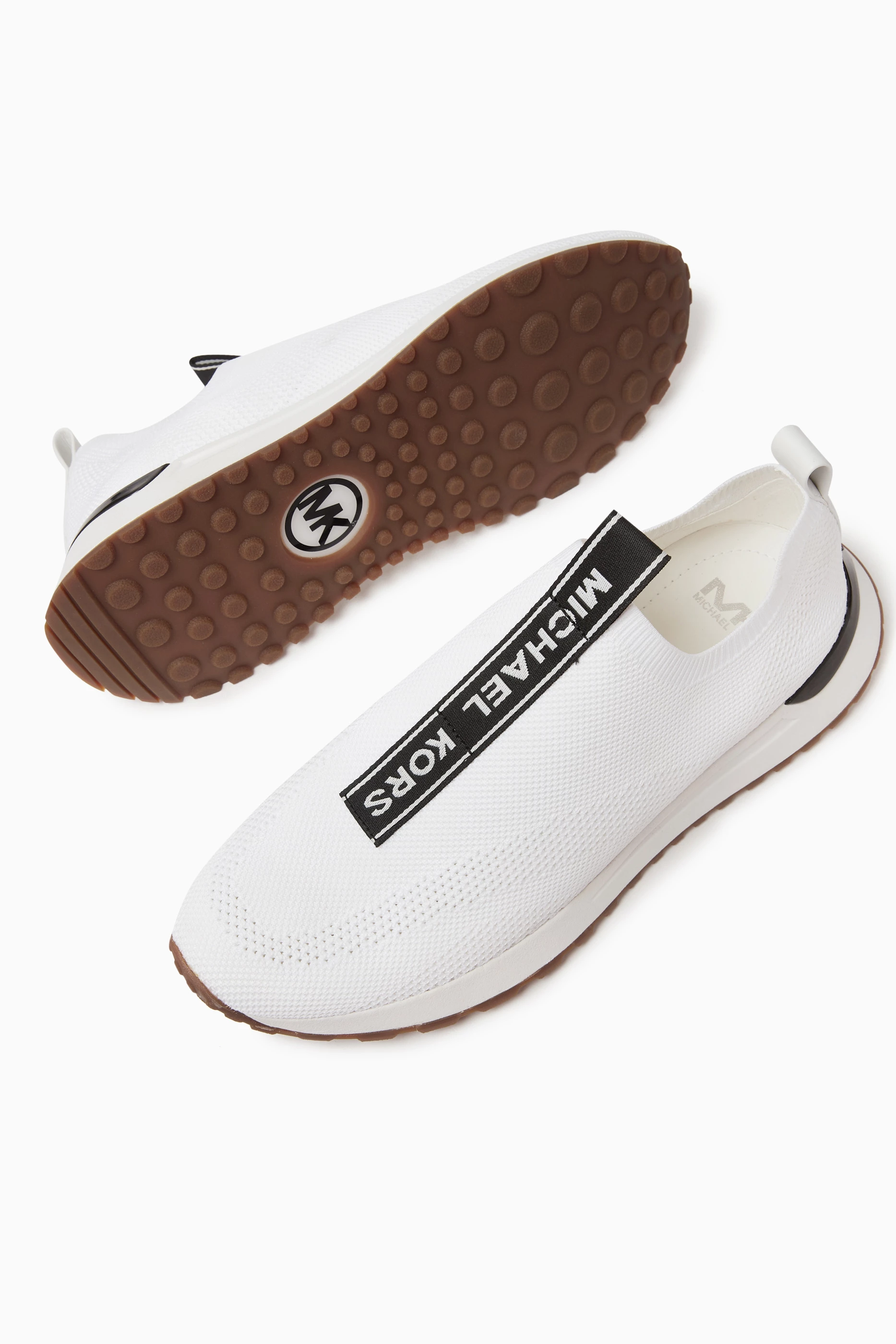 Buy Michael Kors White Miles Slip on Sneaker in Stretch Knit For Men Online Ounass Saudi