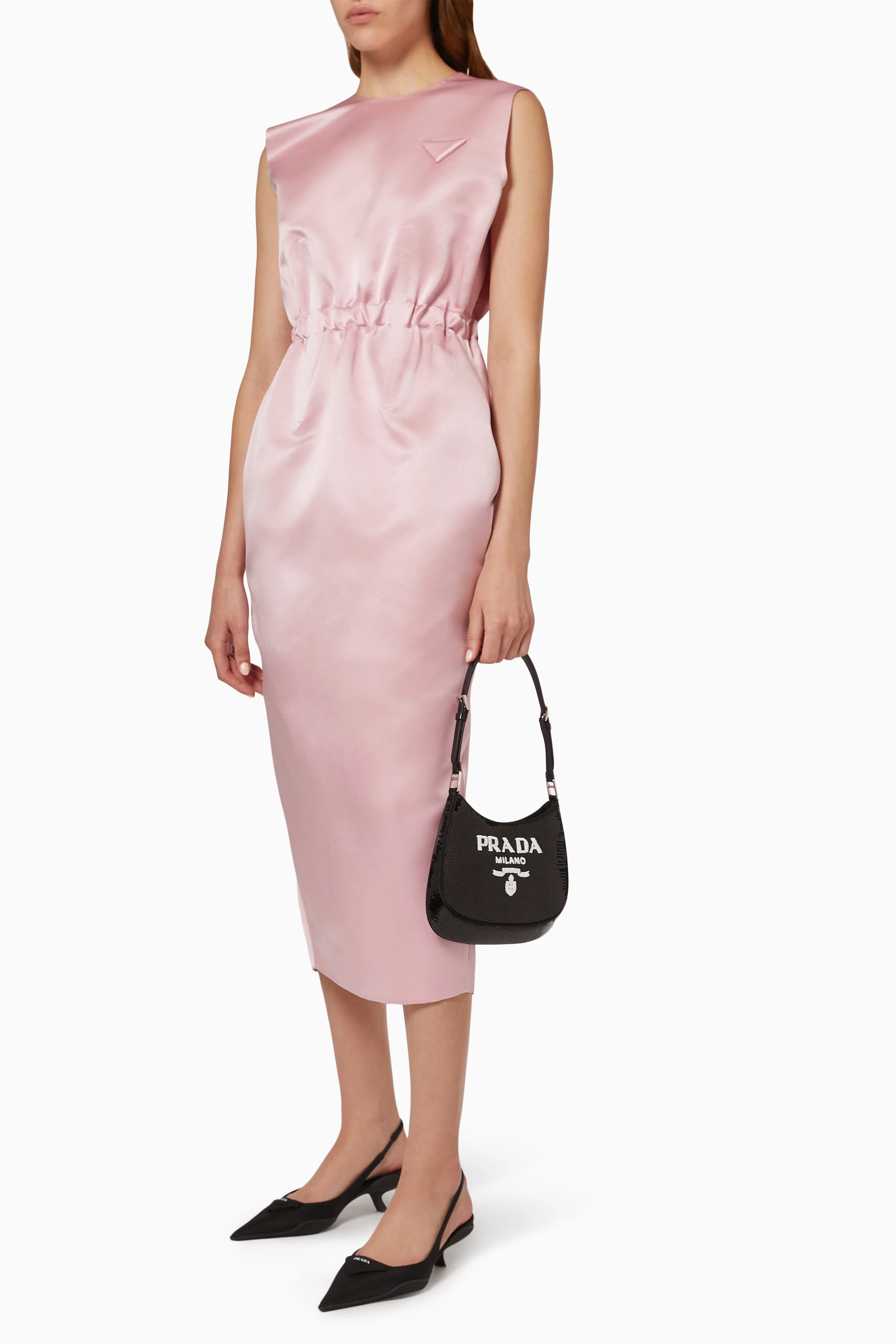 ワンピース PRADA PINK SATIN DRESS Prada Pink Satin Dress | italist