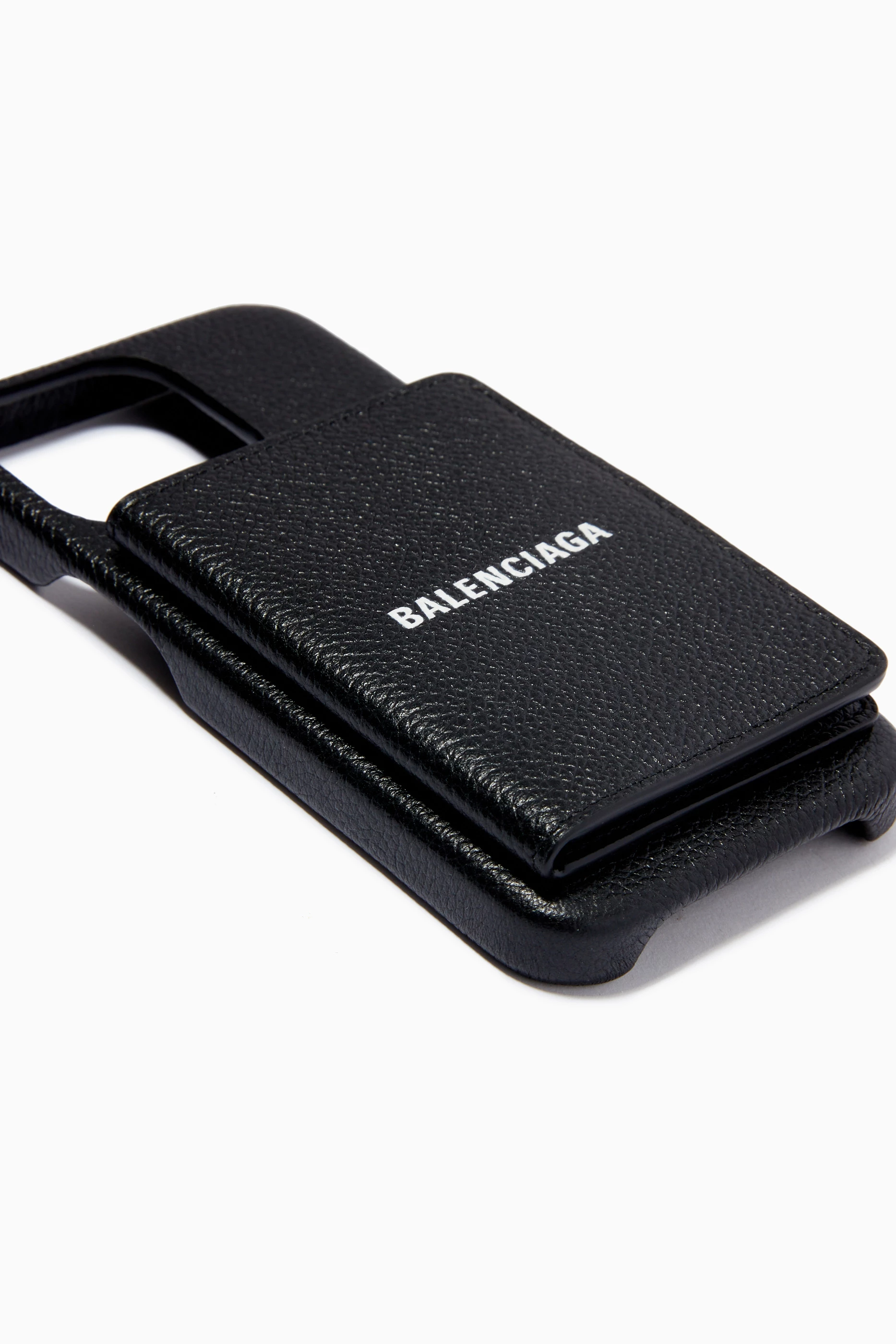 Buy Balenciaga Black iPhone 13 Case in Leather For Men
