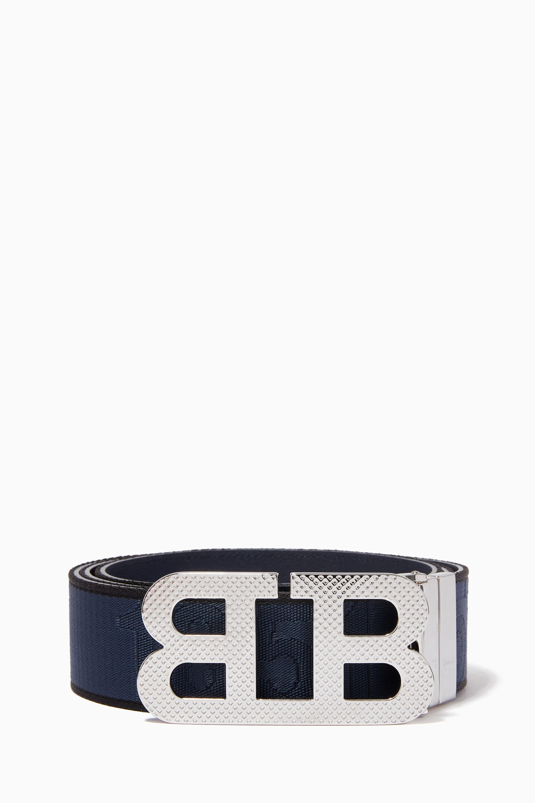 Buy Bally Black B Mirror Reversible Belt in Fabric Leather For Men Online Ounass Saudi