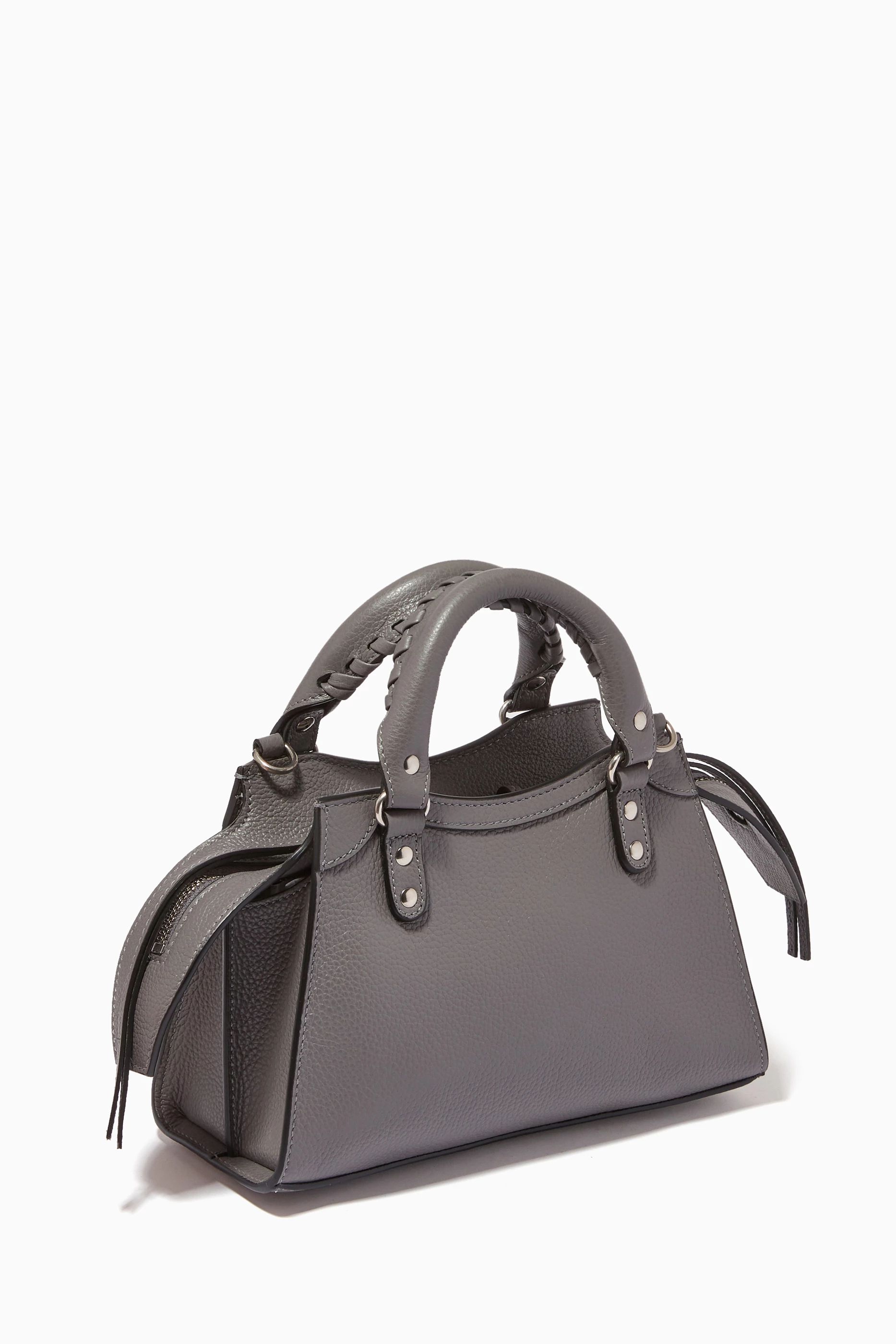 Buy Balenciaga Grey Neo Classic City Mini Bag in Pebbled Calfskin