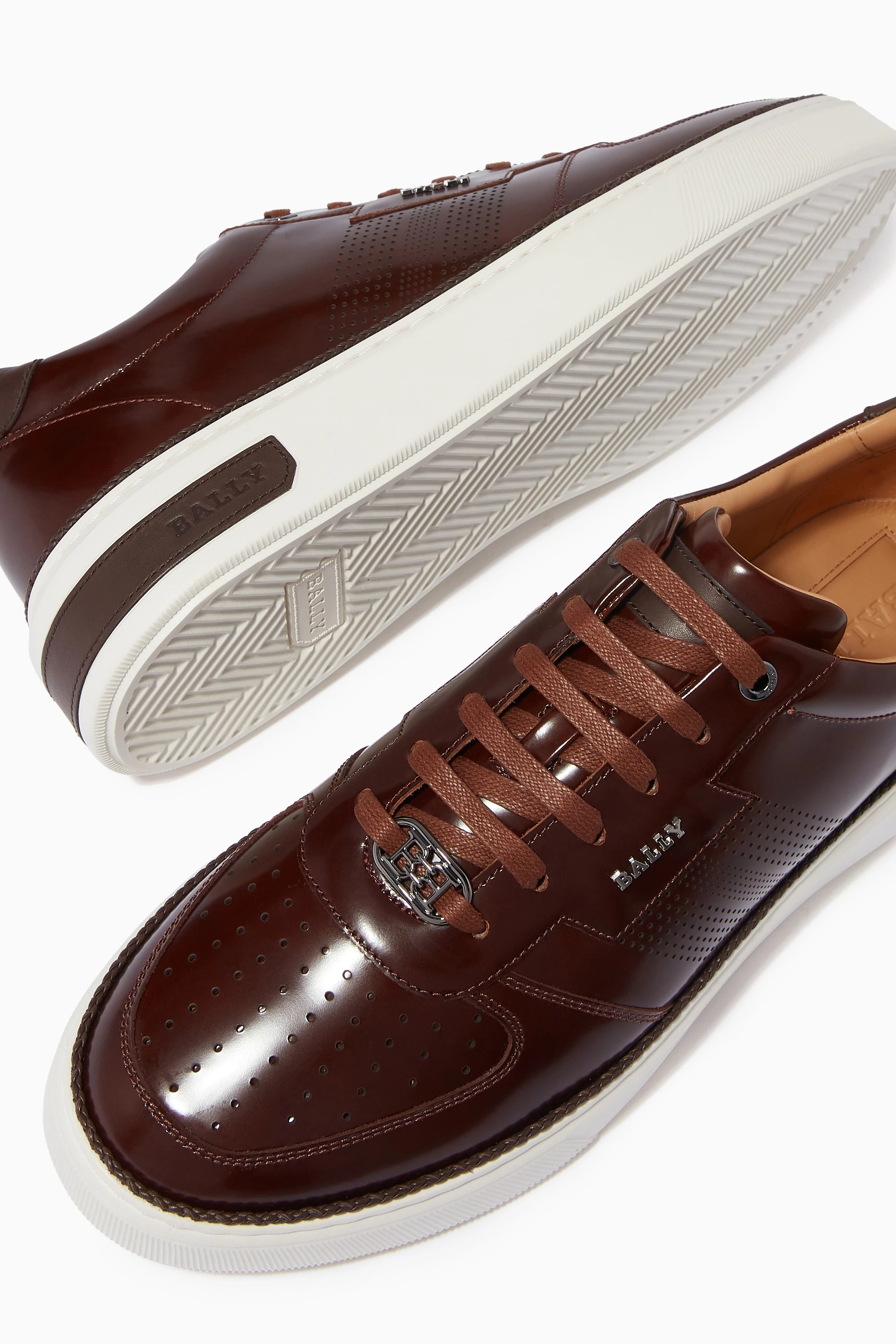Buy Bally Brown Matteus Sneakers in Patent Leather For Men Online Ounass Saudi