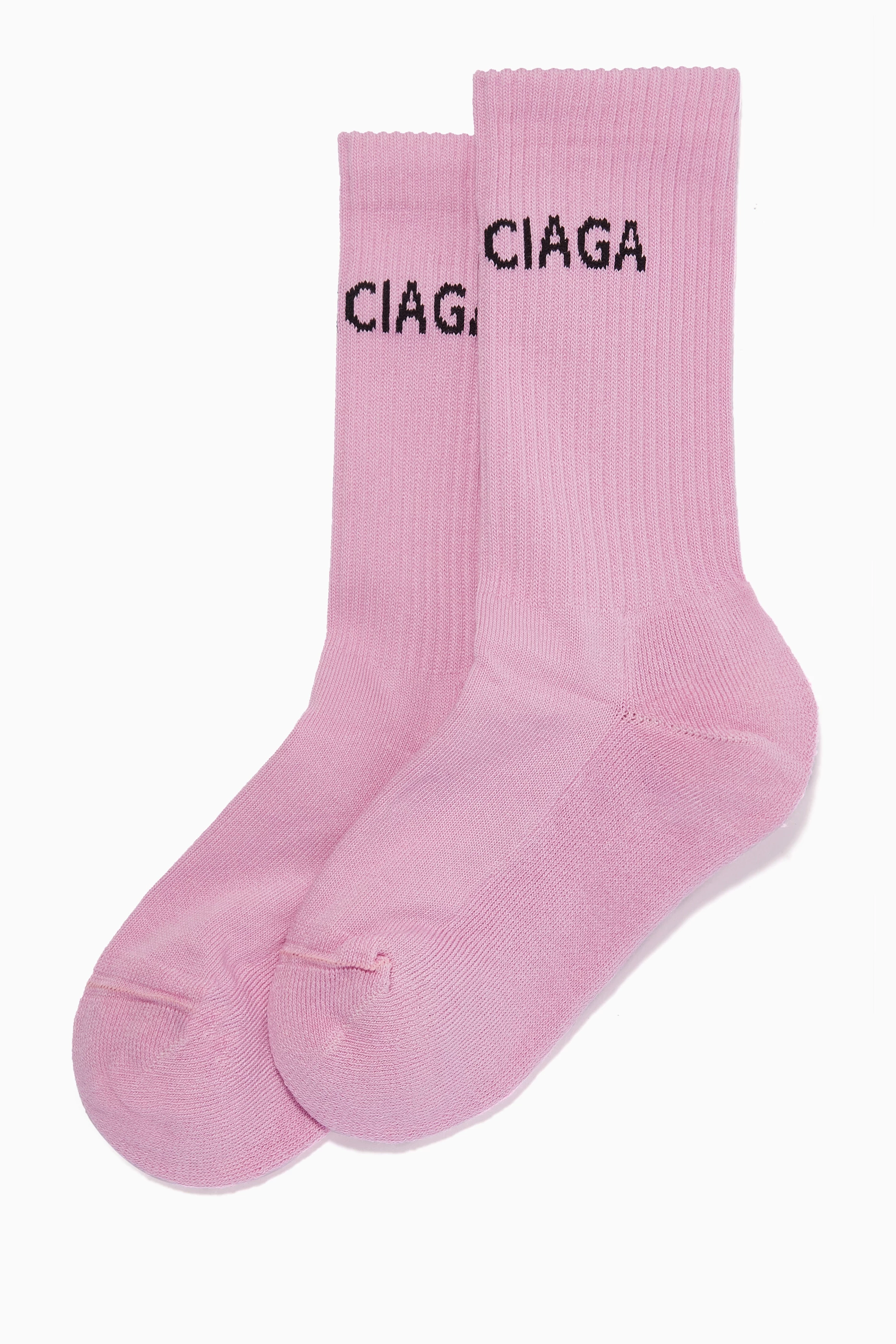 Buy Balenciaga Pink Tennis Socks in Ribbed Cotton Knit For Women Online Ounass Saudi