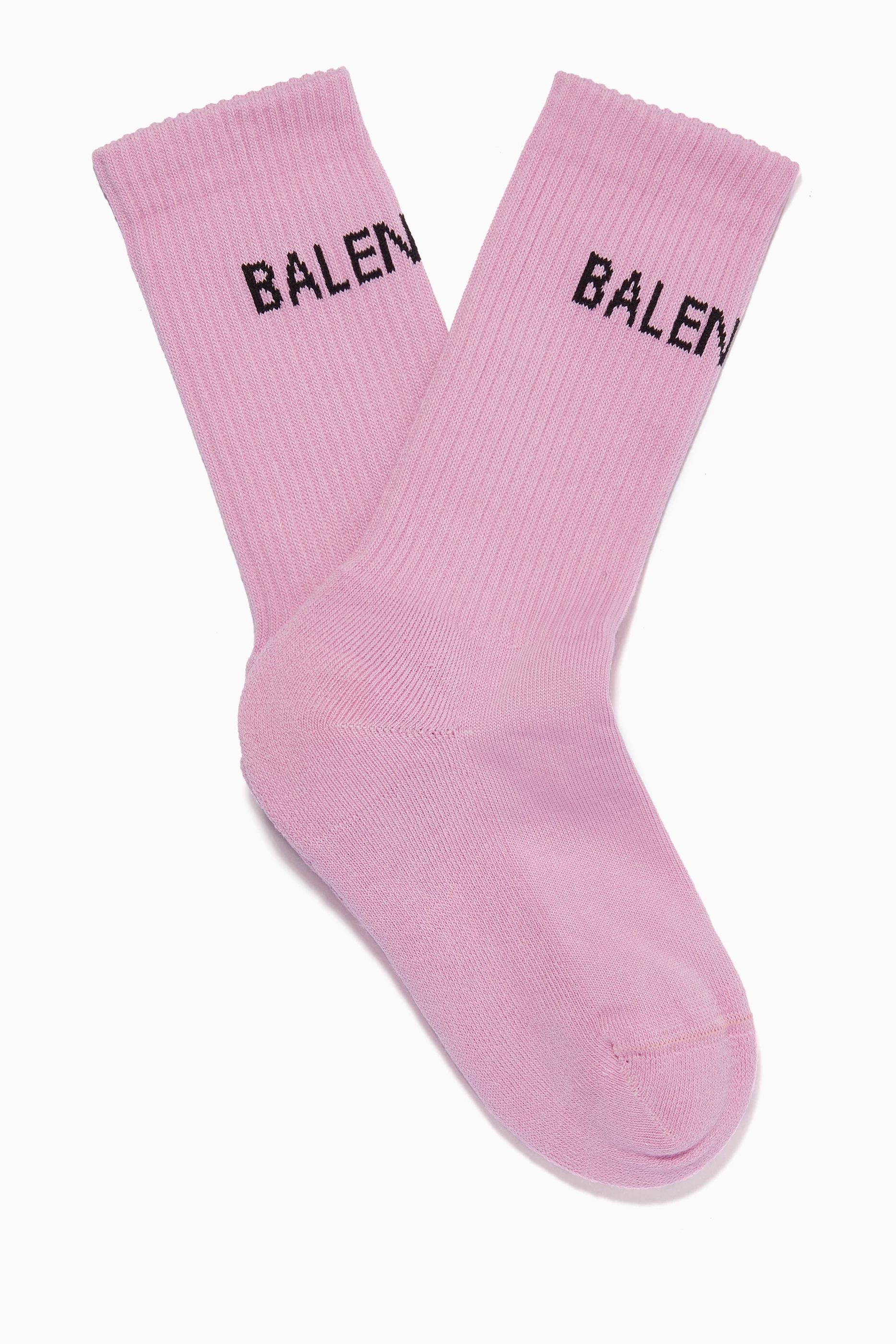 Buy Balenciaga Pink Tennis Socks in Ribbed Cotton Knit For Women Online Ounass Saudi
