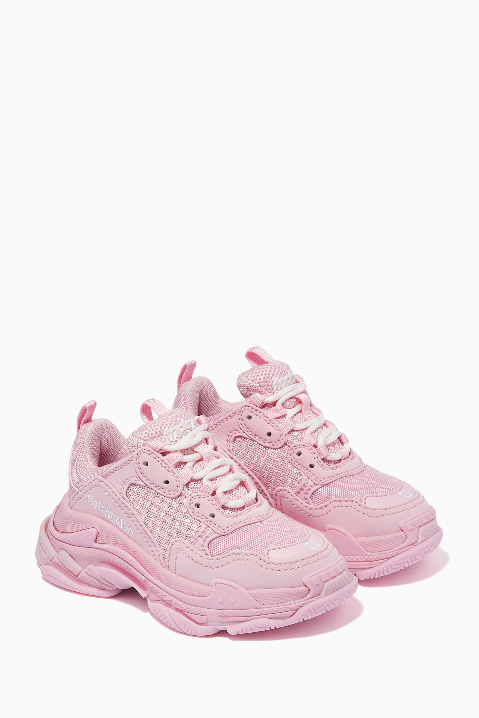 Buy Balenciaga Pink Triple S Sneakers in Double Foam Mesh For