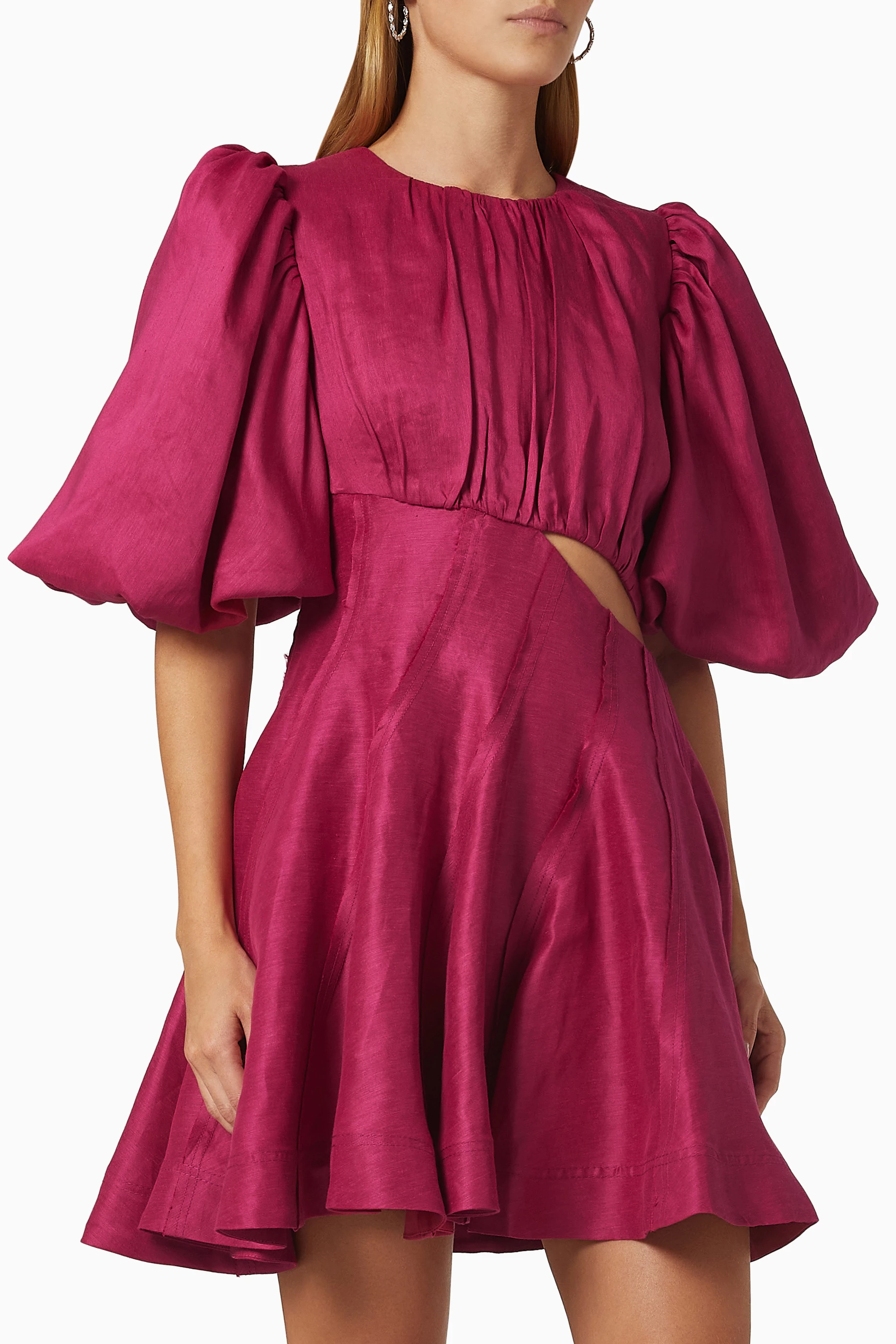aje admiration asymmetric mini dress Aje Liberty Asymmetric Mini Dress for Hire main image 0