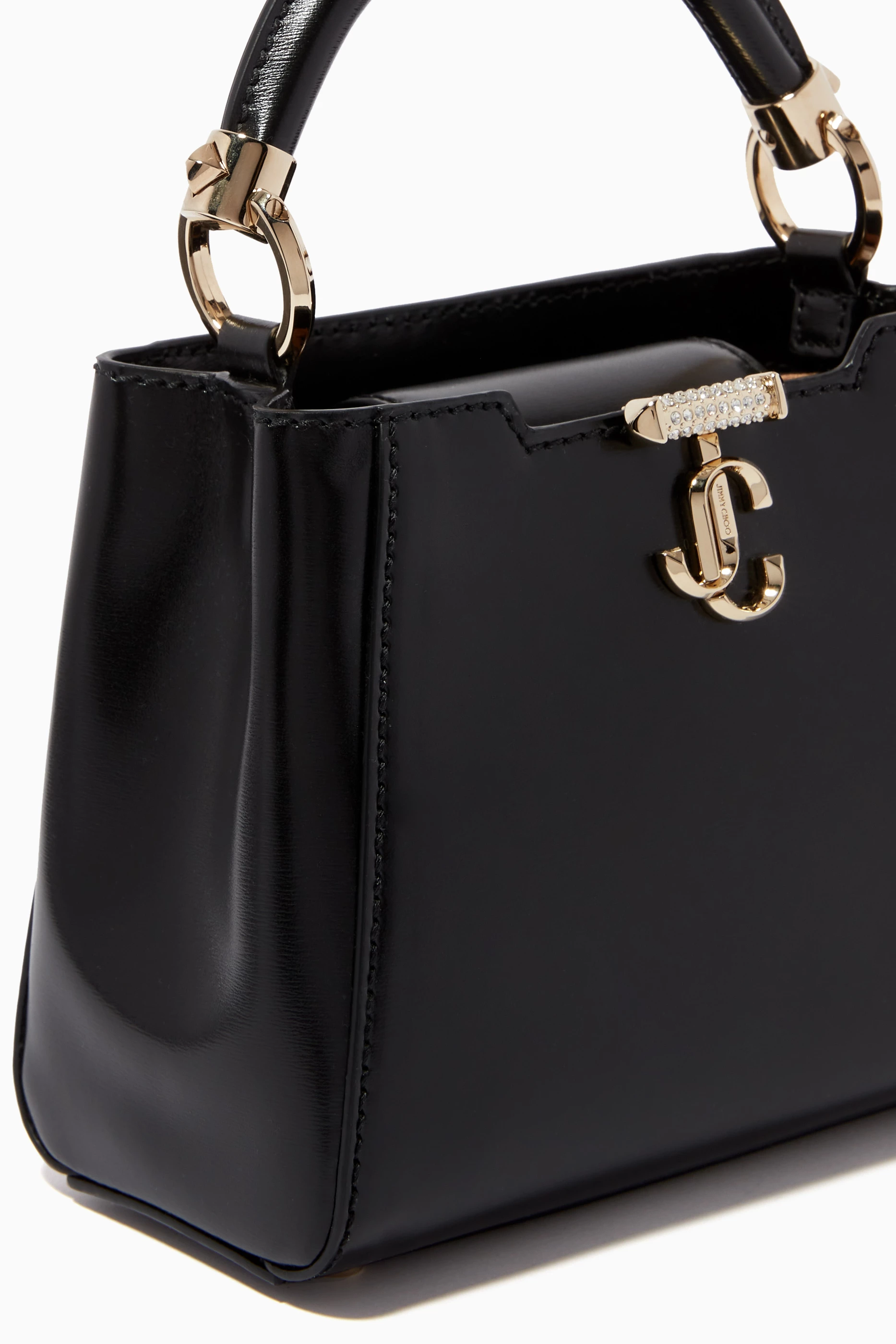 Jimmy Choo Varenne Top Handle M in Black | Lyst