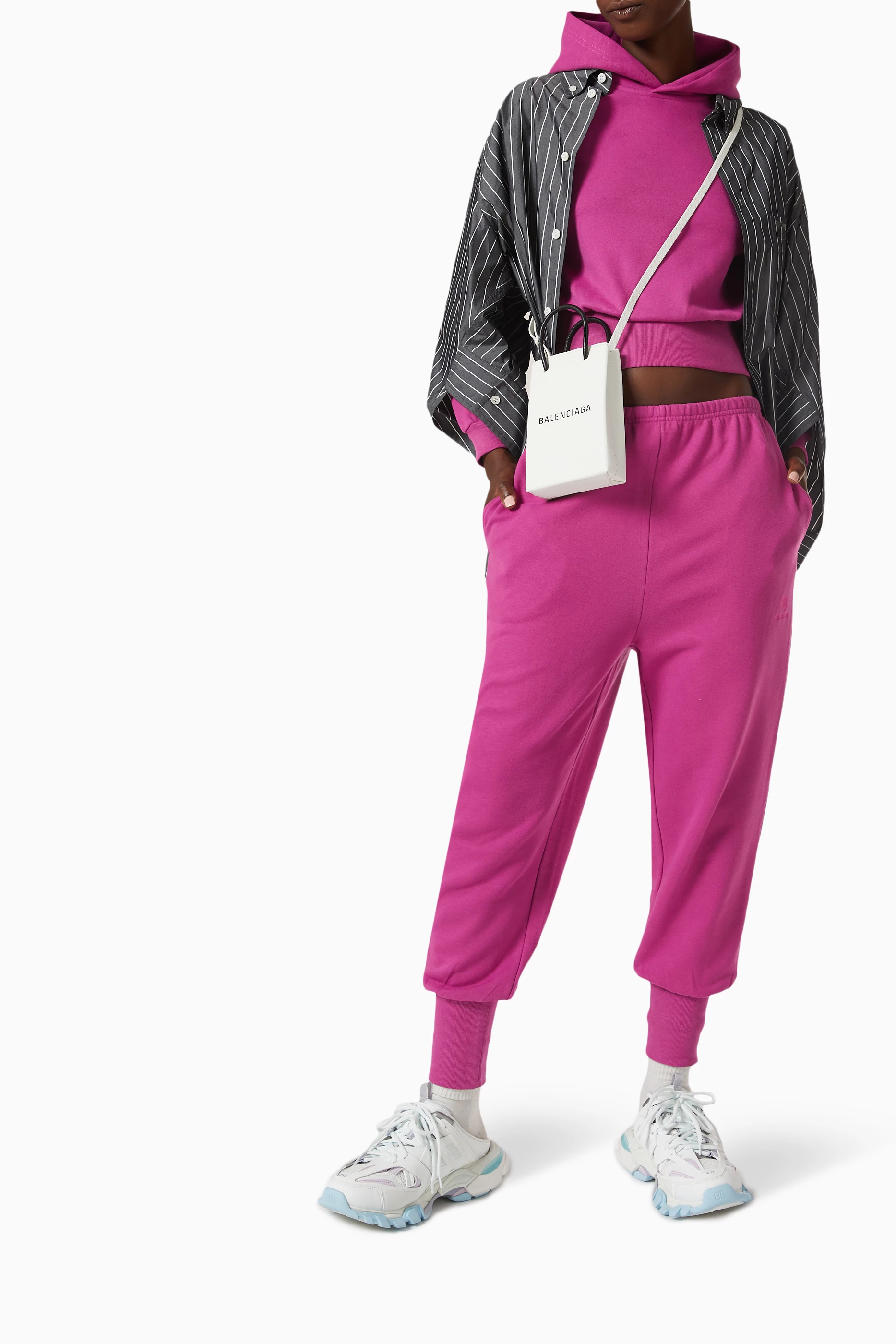 Buy Balenciaga Pink Sporty B Tuck in Sweatpants in Cotton Fleece For Women Online Ounass Saudi