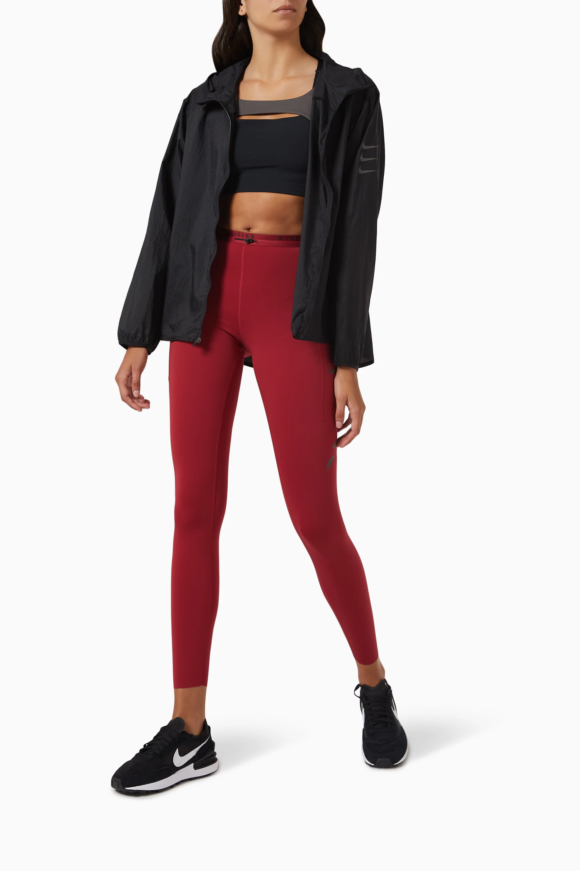 Buy Nike Burgundy Dri FIT Run Division Leggings For Women Online Ounass Saudi