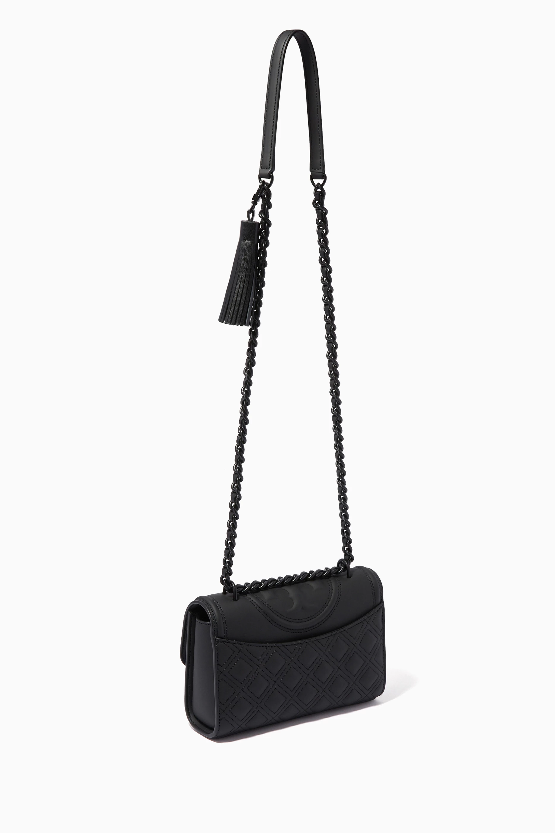 Buy Tory Burch Black Fleming Convertible Shoulder Bag in Matte PU