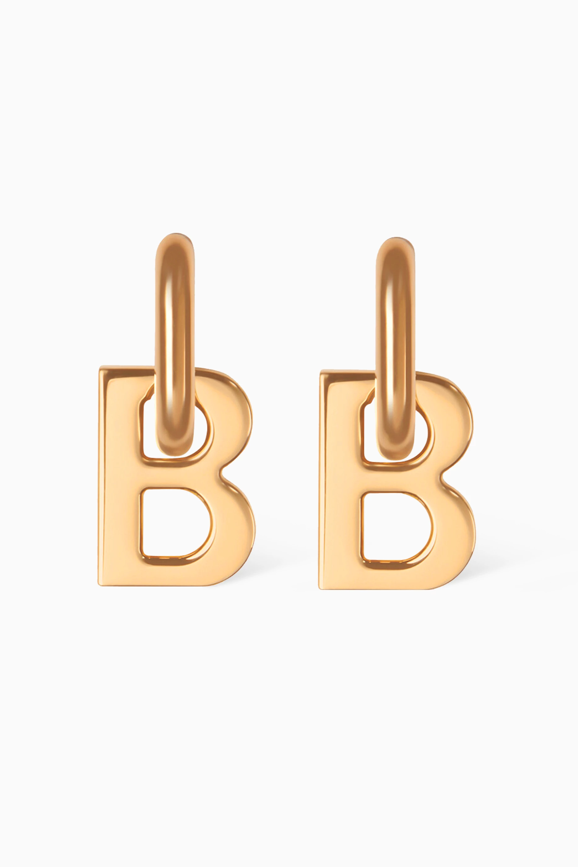 Buy Balenciaga Gold B Chain XS Earrings in Brass For Women Online