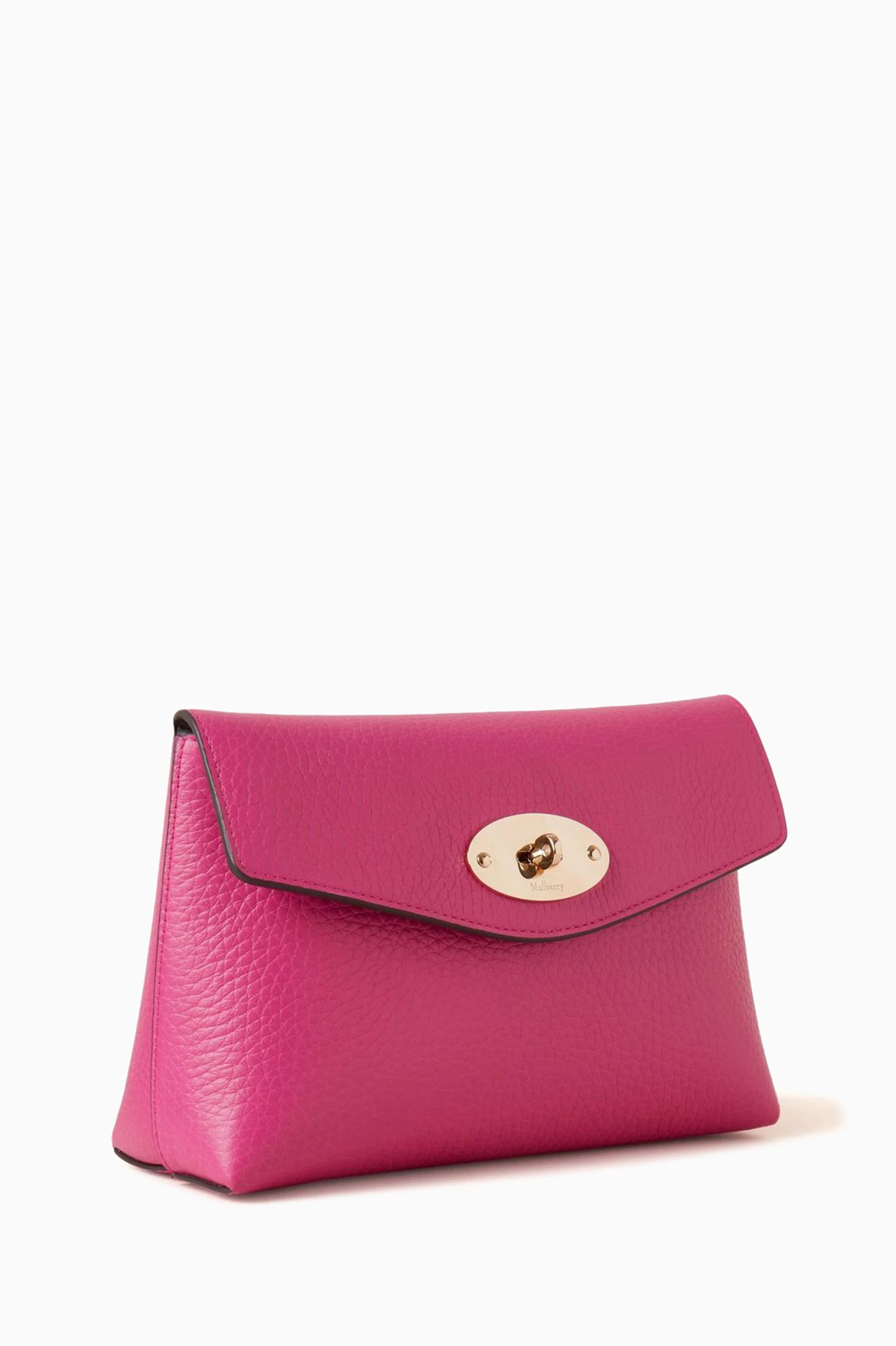 Buy Mulberry Pink Darley Cosmetic Pouch in Grained Leather For Women Online Ounass Saudi