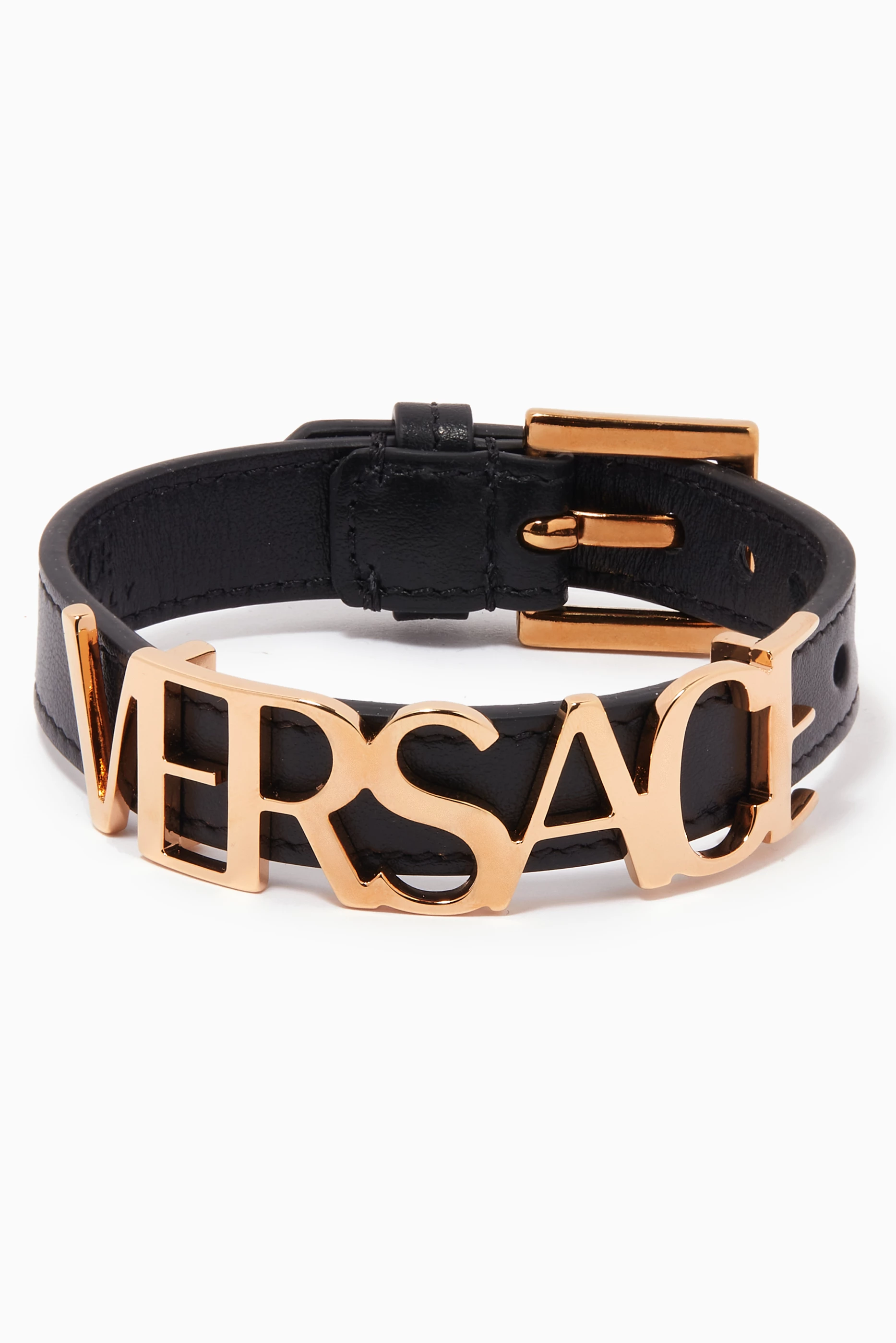 Versace Leather Bracelet VERSACE Charm Bracelet Leather