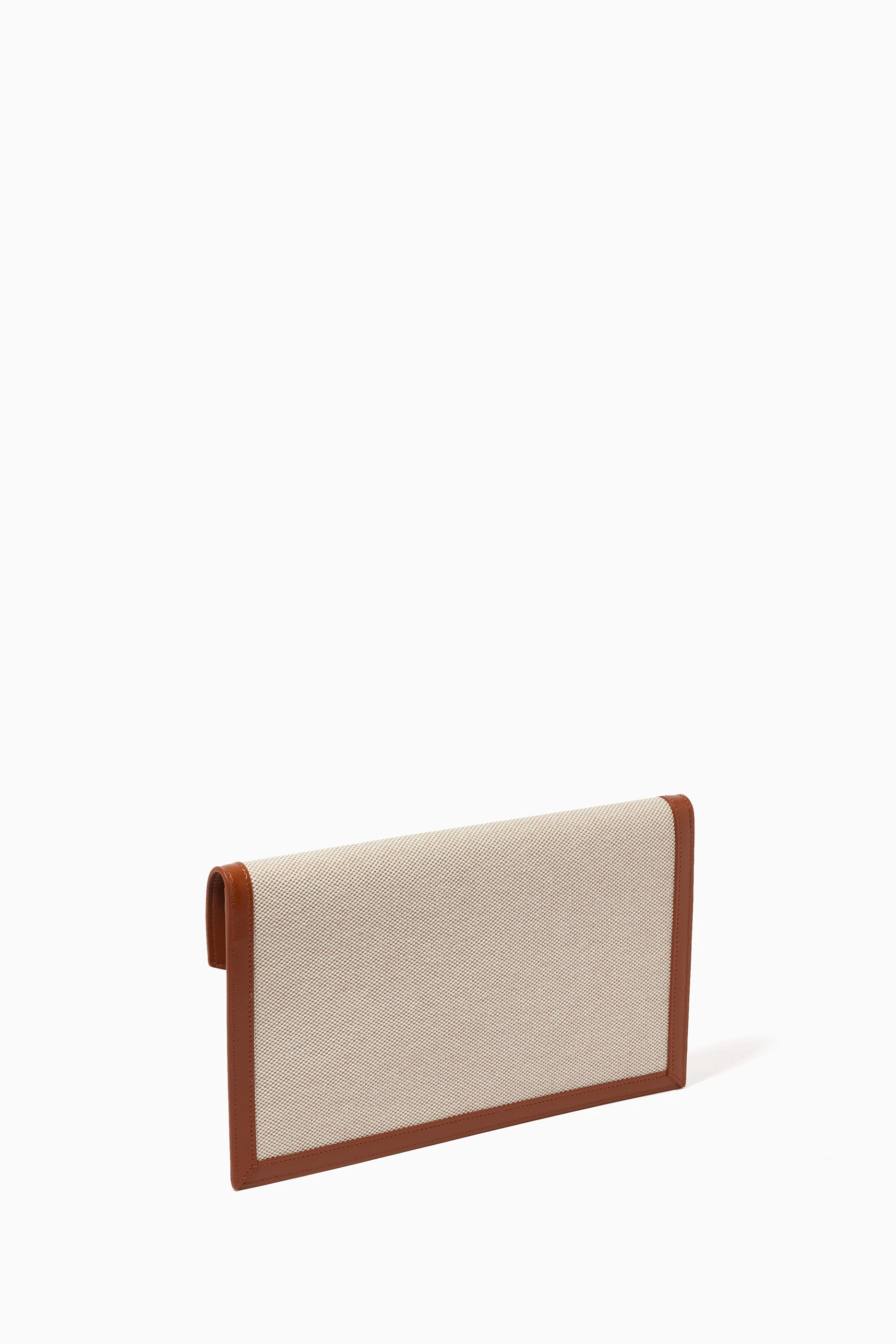 Uptown pouch in canvas and smooth leather clearance