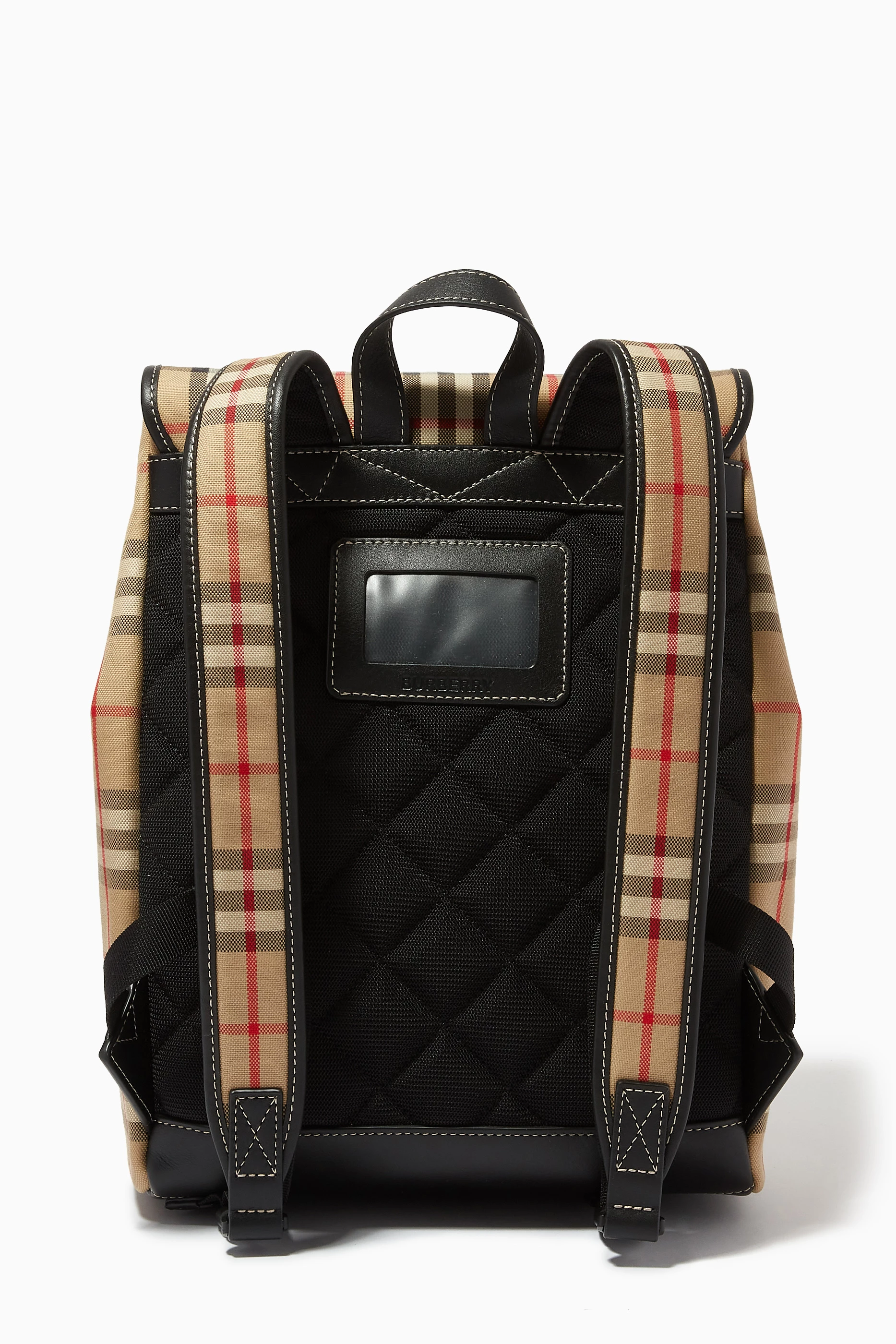 Buy Burberry Neutral Check Print Backpack in Cotton For UNISEX Online Ounass Saudi