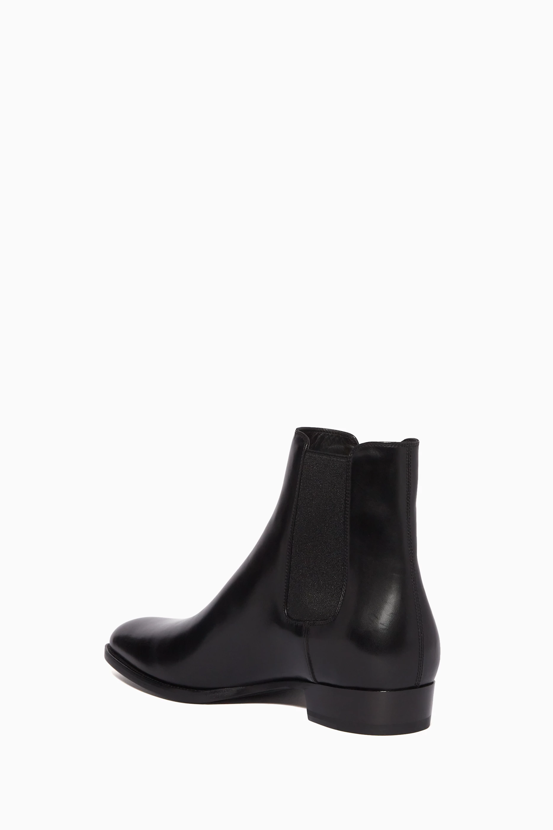 Buy SAINT LAURENT Black Wyatt 30 Chelsea Boots in Smooth Leather For Men Online Ounass Saudi