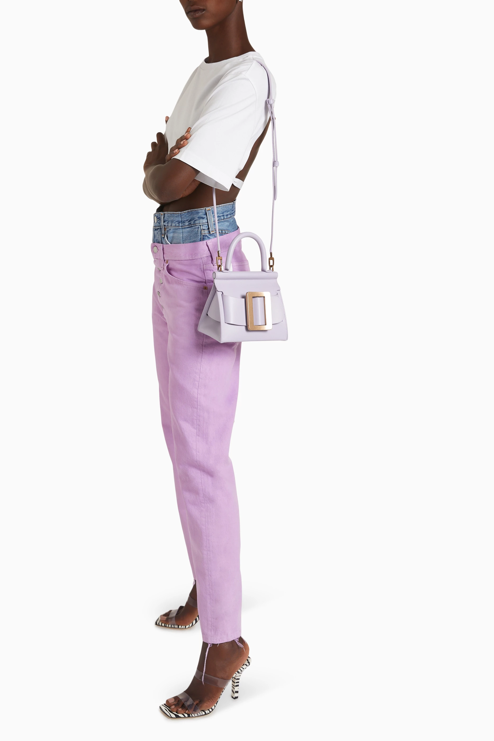 Buy BOYY Purple Karl 19 Top Handle Bag in Palmellato Leather For Women Online Ounass Saudi