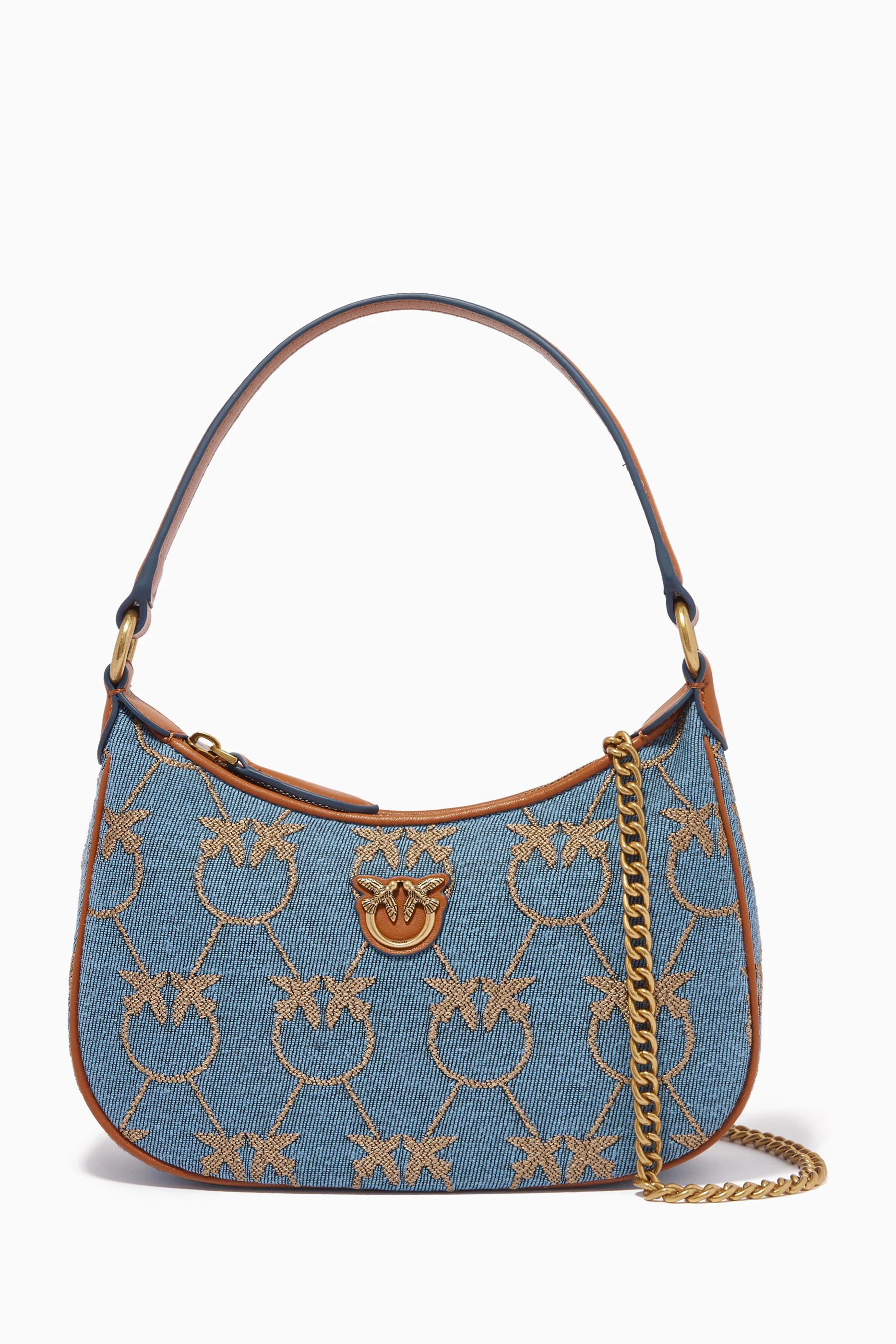Handbag Pinko Half Moon Buy PINKO Blue Love Mini Half Moon Bag In