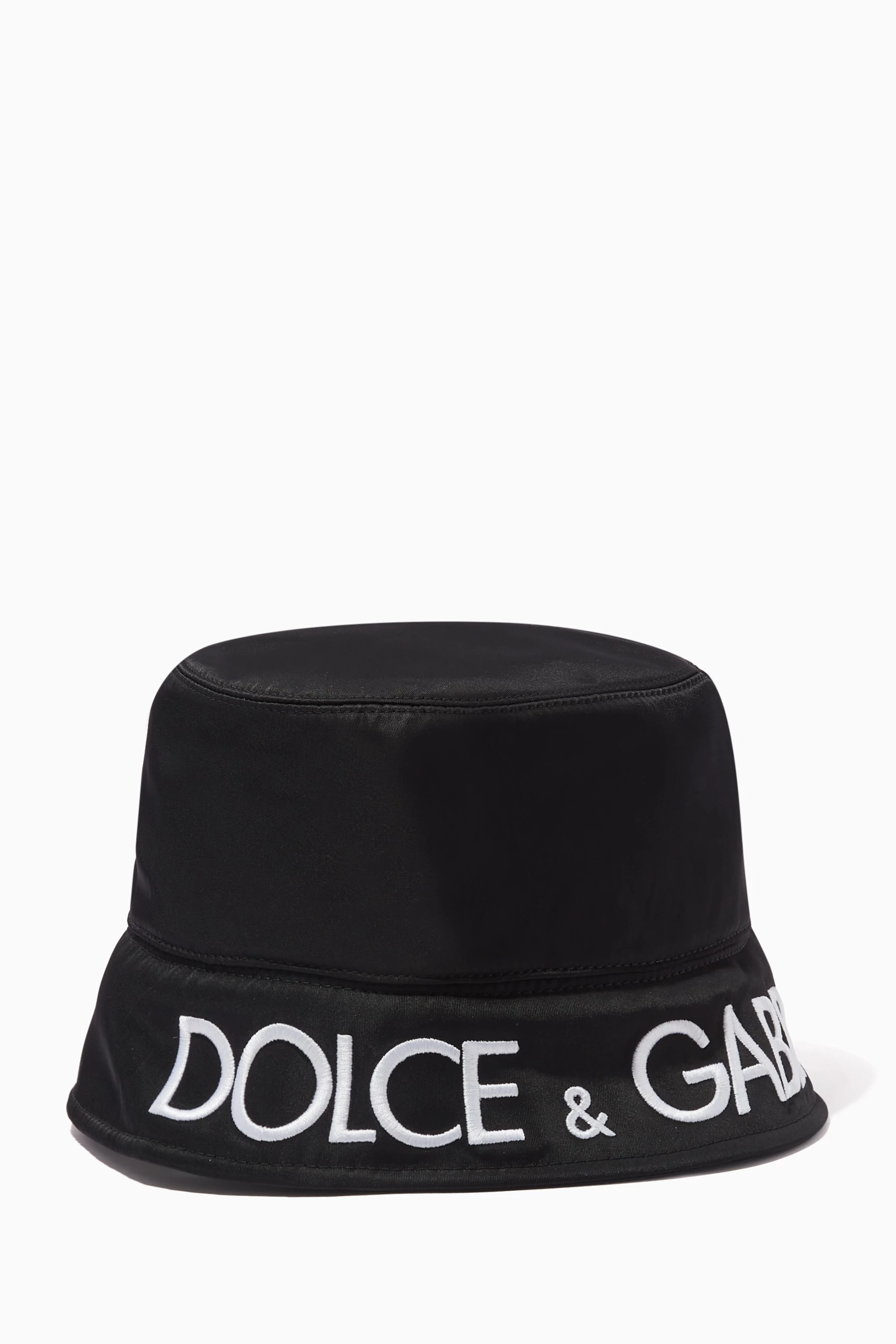 Buy Dolce & Gabbana Black D&G Embroidery Bucket Hat in Nylon