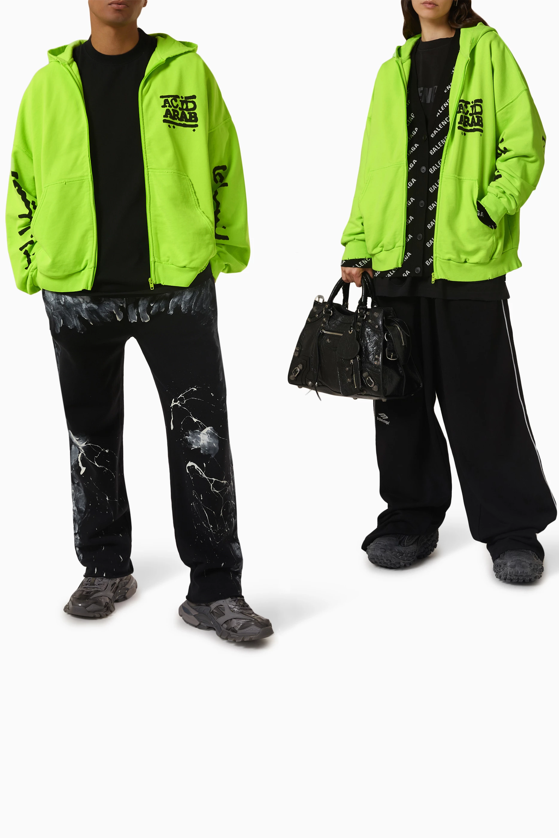 Buy Balenciaga Green Balenciaga Music Acid Arab Merch Zip Hoodie