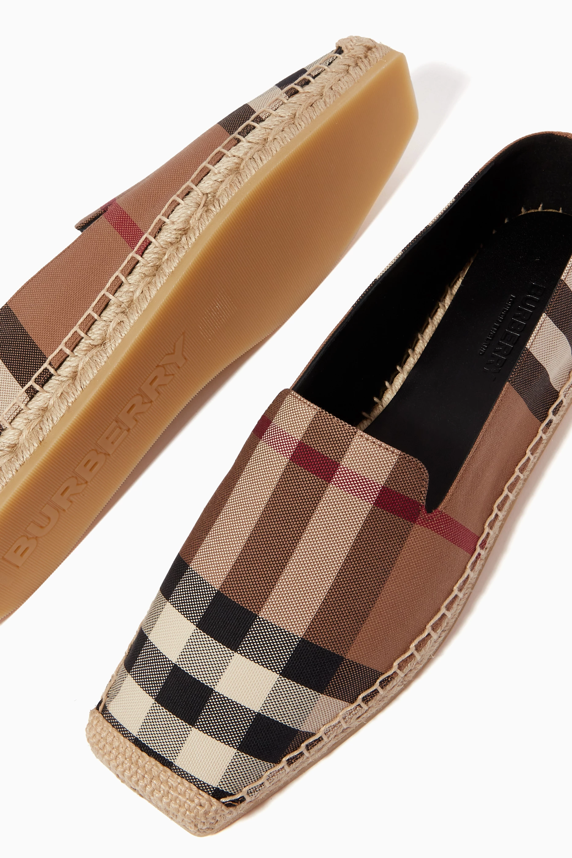 Buy Burberry Brown Alport Check Espadrilles in Cotton For Women Online Ounass Saudi